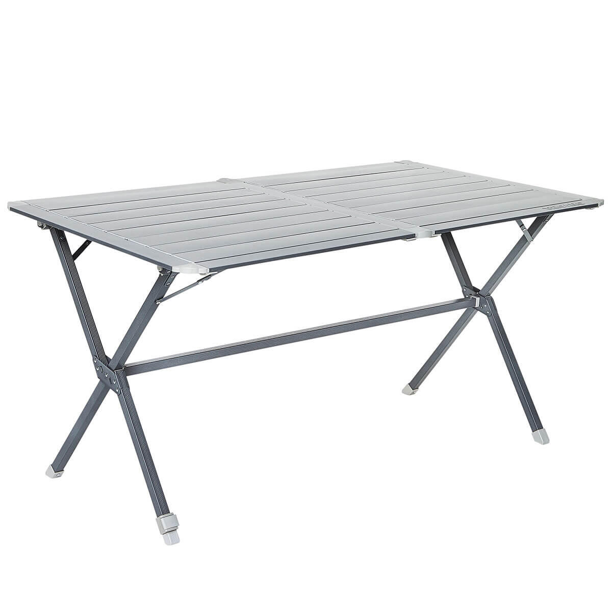 Trigano - Table Camping À Clayettes Aluminium 140 Cm - Table De Camping - Gris - Taille Unique - Decathlon