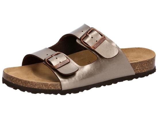 Pantolette Damen Schnallen LICO Bioline Platino