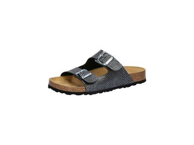Pantolette Damen Schnallen LICO Bioline Platino