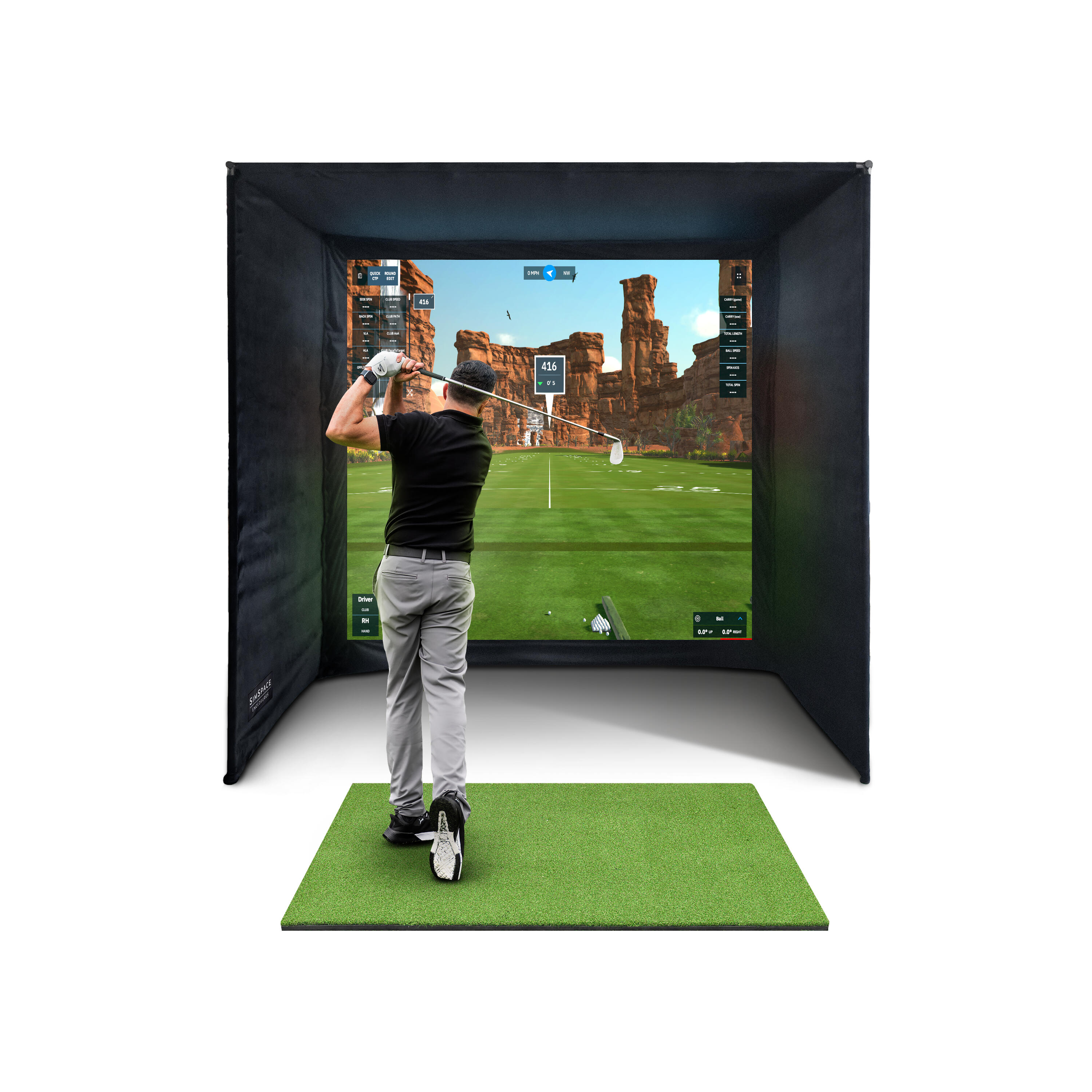SIMSPACE  Golf Simulator Enclosure With Impact Screen 2.6 x 2.5 x 1.5m