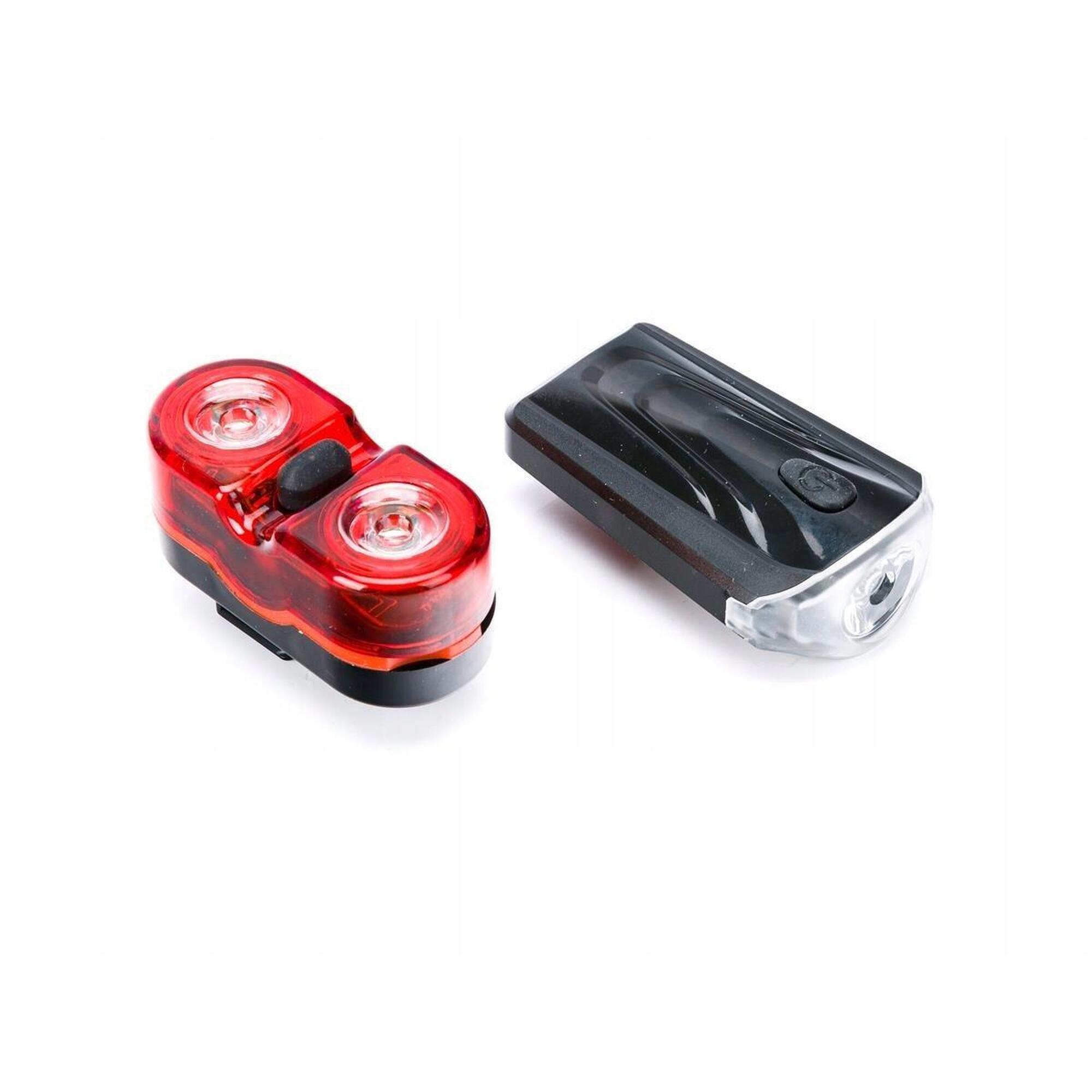 Zestaw lamp rowerowych JY7043A + JY528 0,5W (bez baterii)