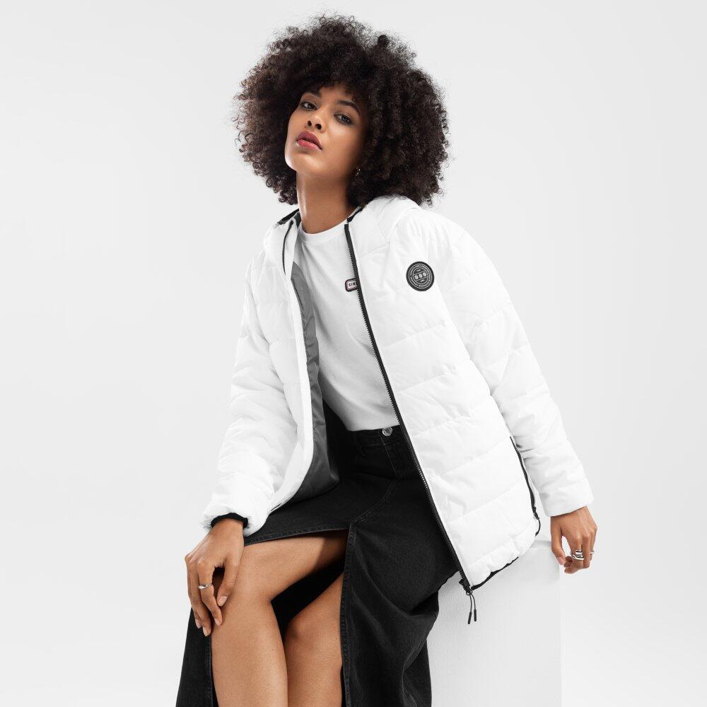 SIROKO Casaco acolchoado resistente à água mulher Lifestyle Natur-W Branco