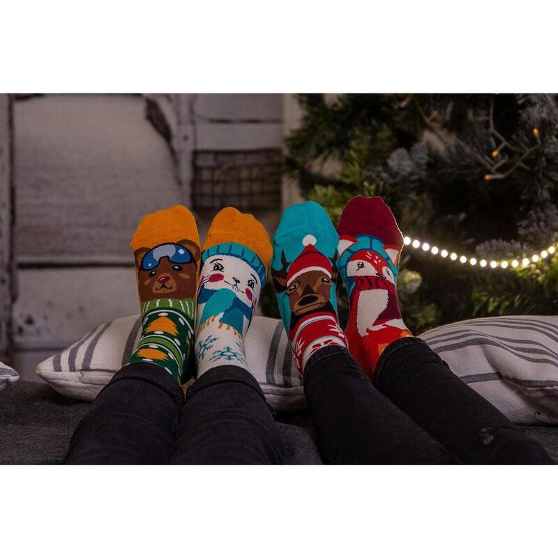 Sosete bambus de craciun BOX 3 Comfort Feet Socks Christmas Bear Deer Wolf