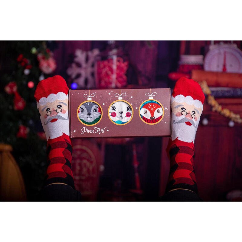 Sosete bambus de craciun BOX 3 Comfort Feet Socks CHRISTMAS Mouse Rabbit Fox