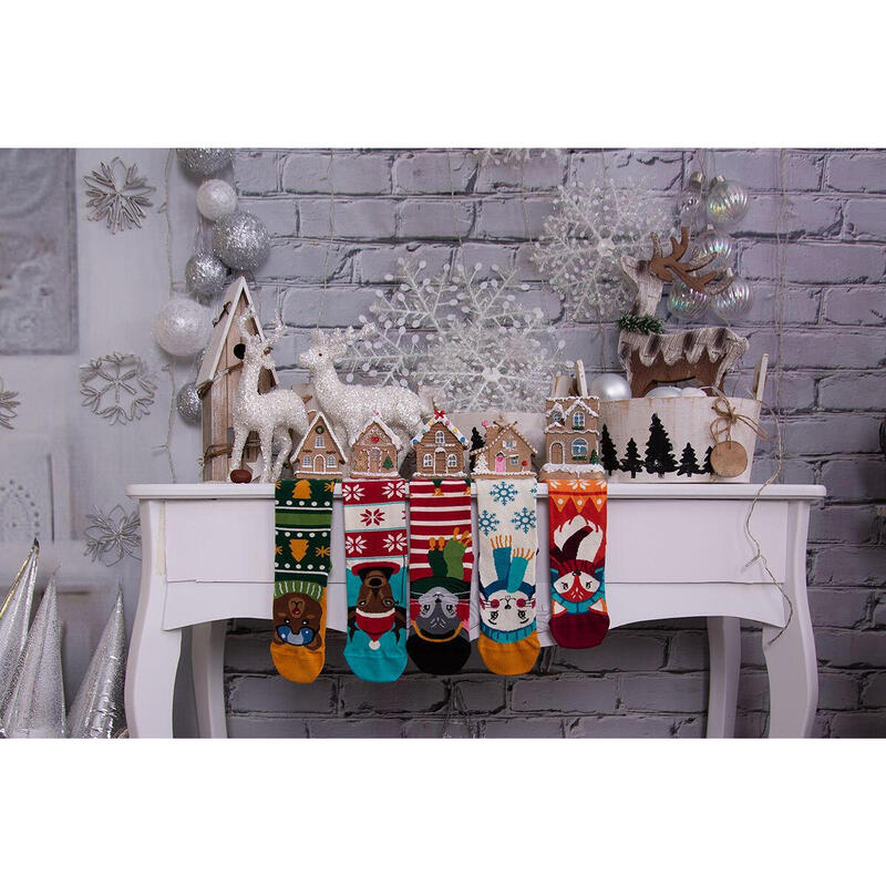 Sosete bambus de craciun BOX 3 Comfort Feet Socks CHRISTMAS Mouse Rabbit Fox