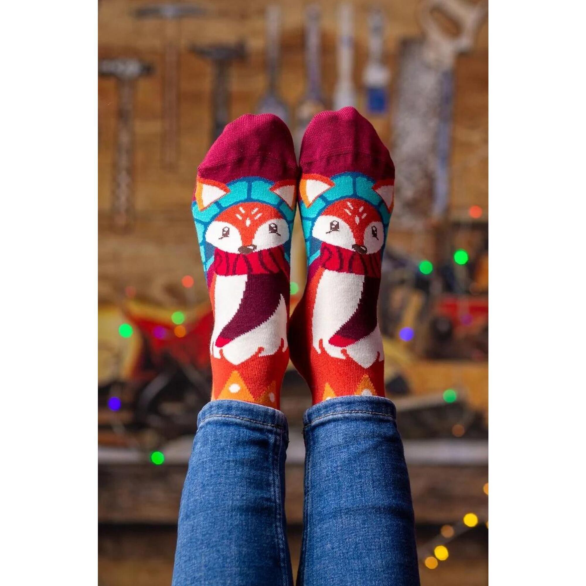 Sosete bambus de craciun Comfort Feet Socks CHRISTMAS FOX