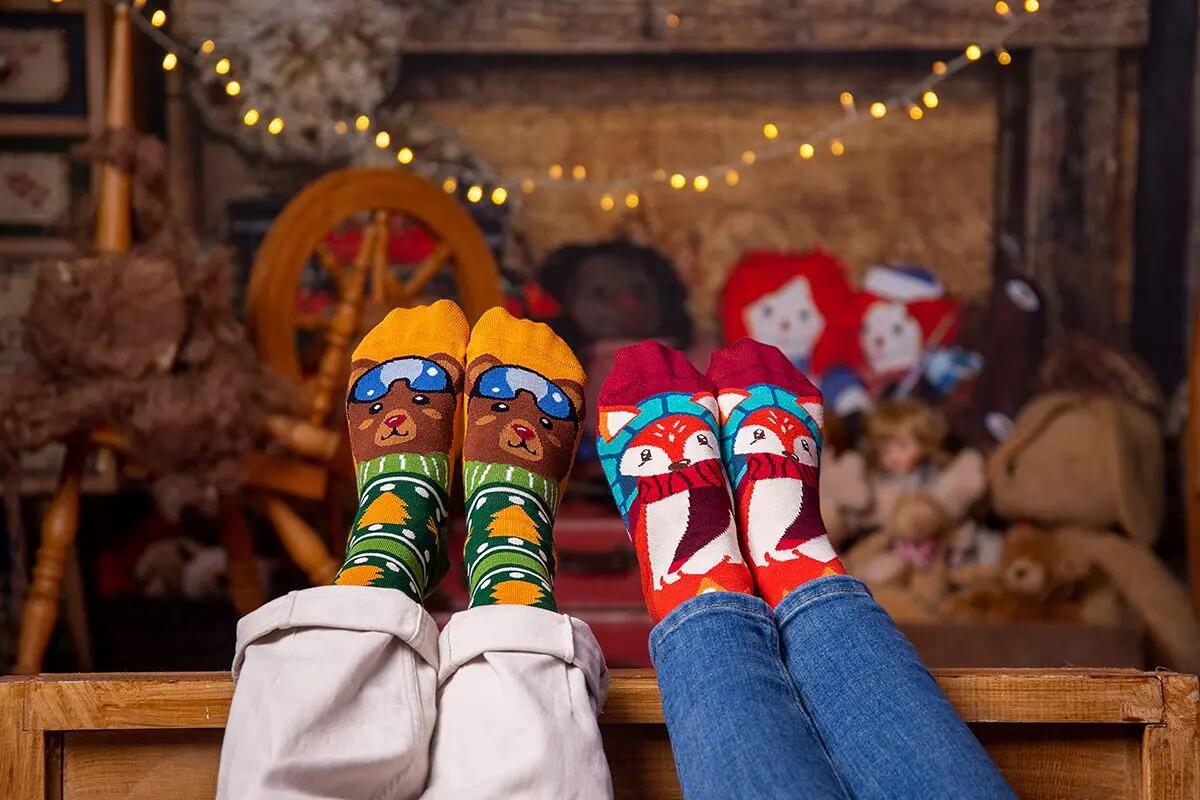 Sosete bambus de craciun Comfort Feet Socks CHRISTMAS FOX 5/7