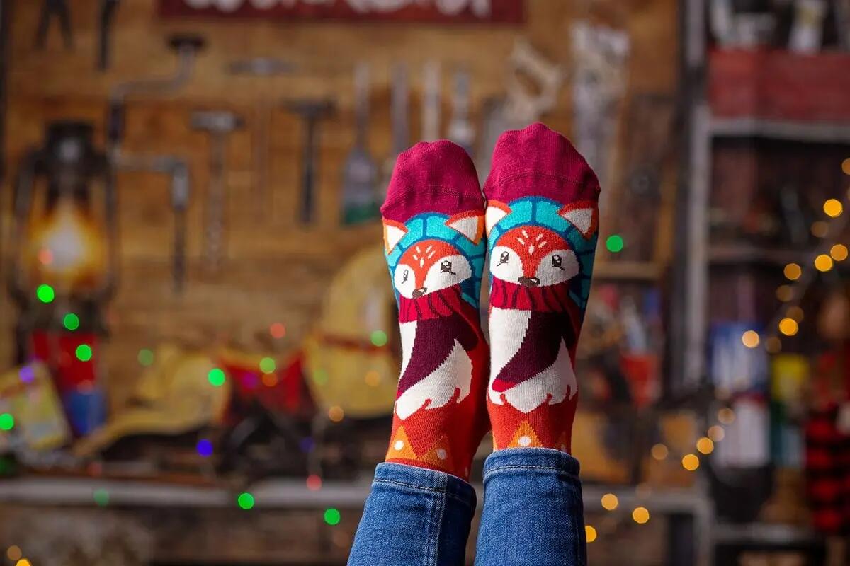 Sosete bambus de craciun Comfort Feet Socks CHRISTMAS FOX 4/7
