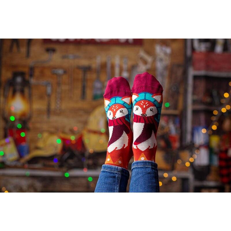 Sosete bambus de craciun Comfort Feet Socks CHRISTMAS FOX