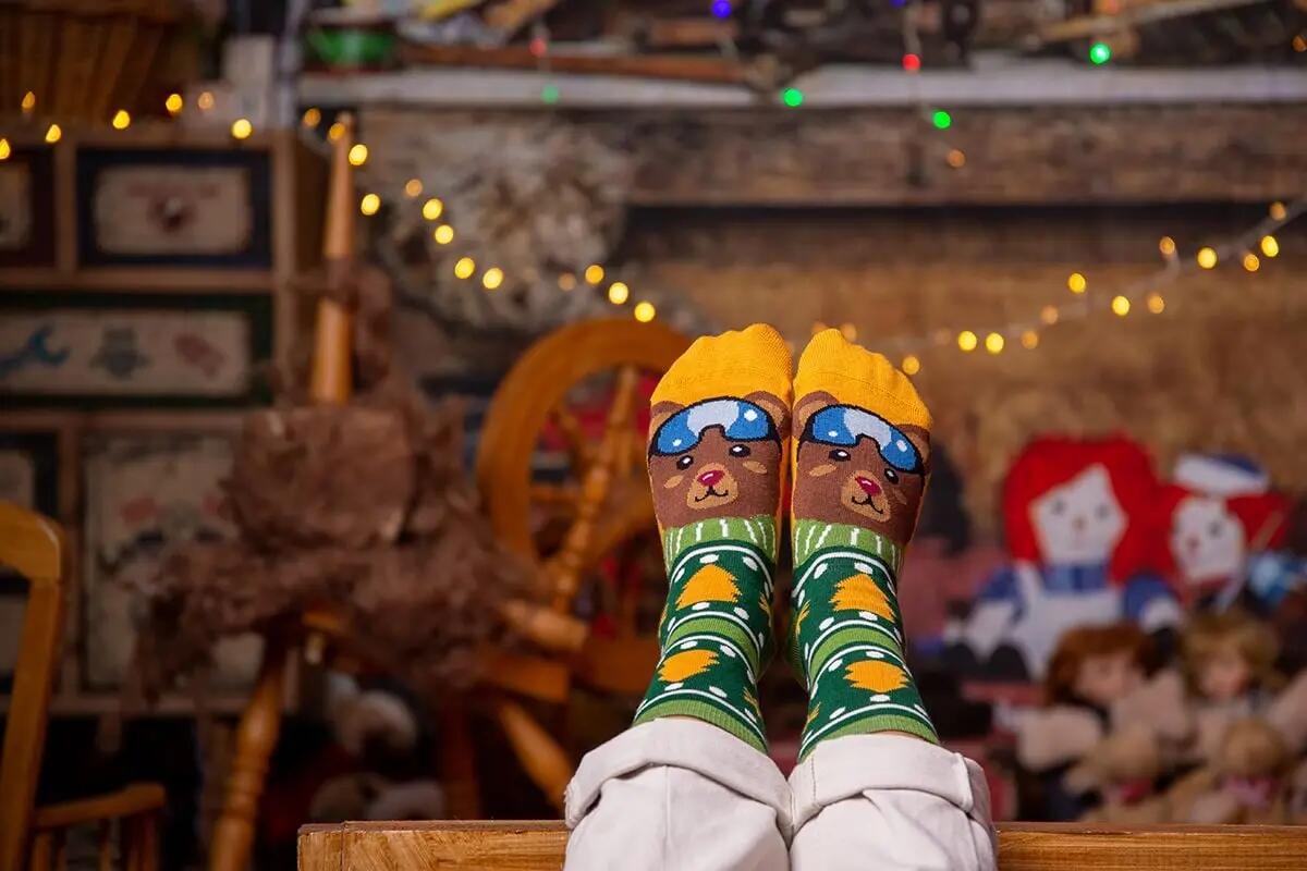 Sosete bambus de craciun Comfort Feet Socks CHRISTMAS BEAR 3/6