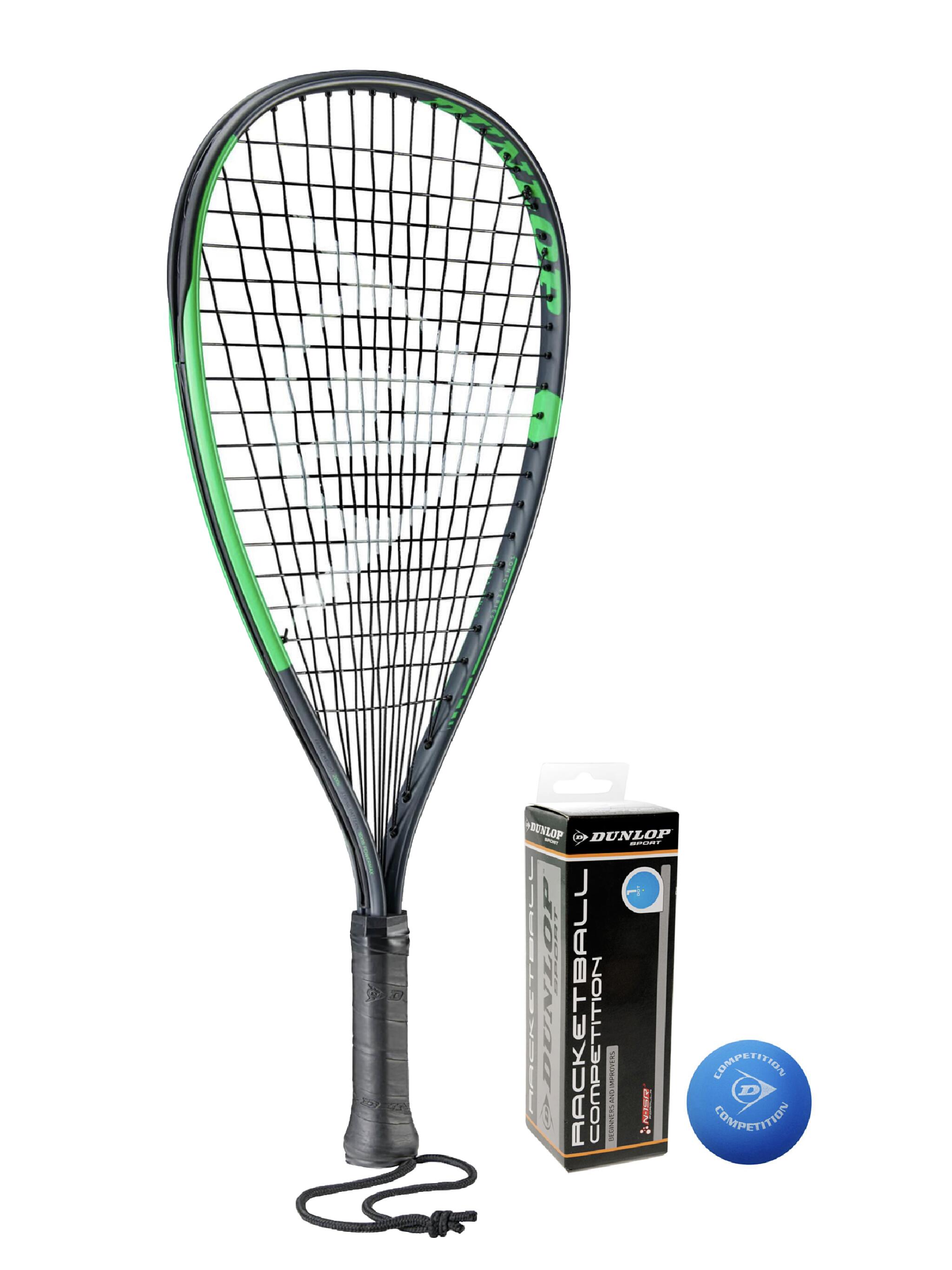 DUNLOP Dunlop Sonic Ti Racketball Racket, Protective Cover & 3 Dunlop Racketball Balls