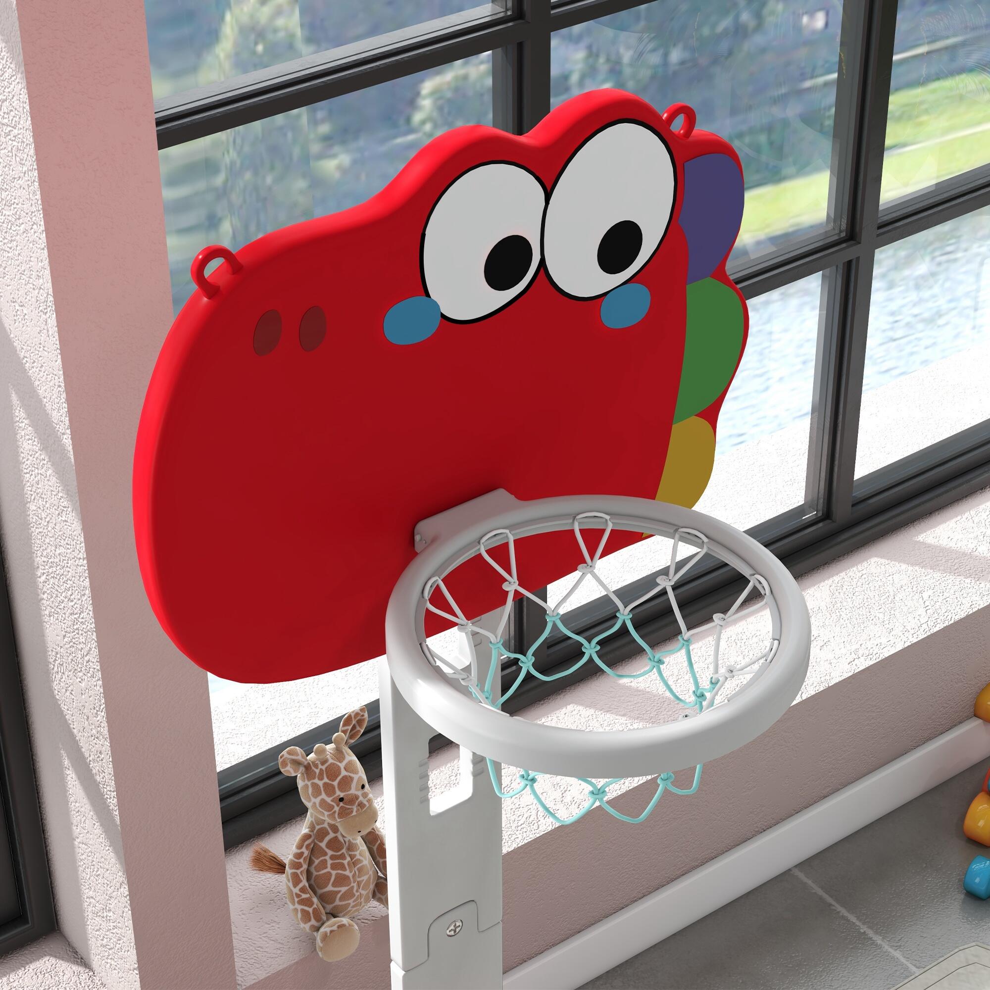 Tabela de basquetebol 5 em 1 46x51x134-152 cm vermelho AIYAPLAY 4/7