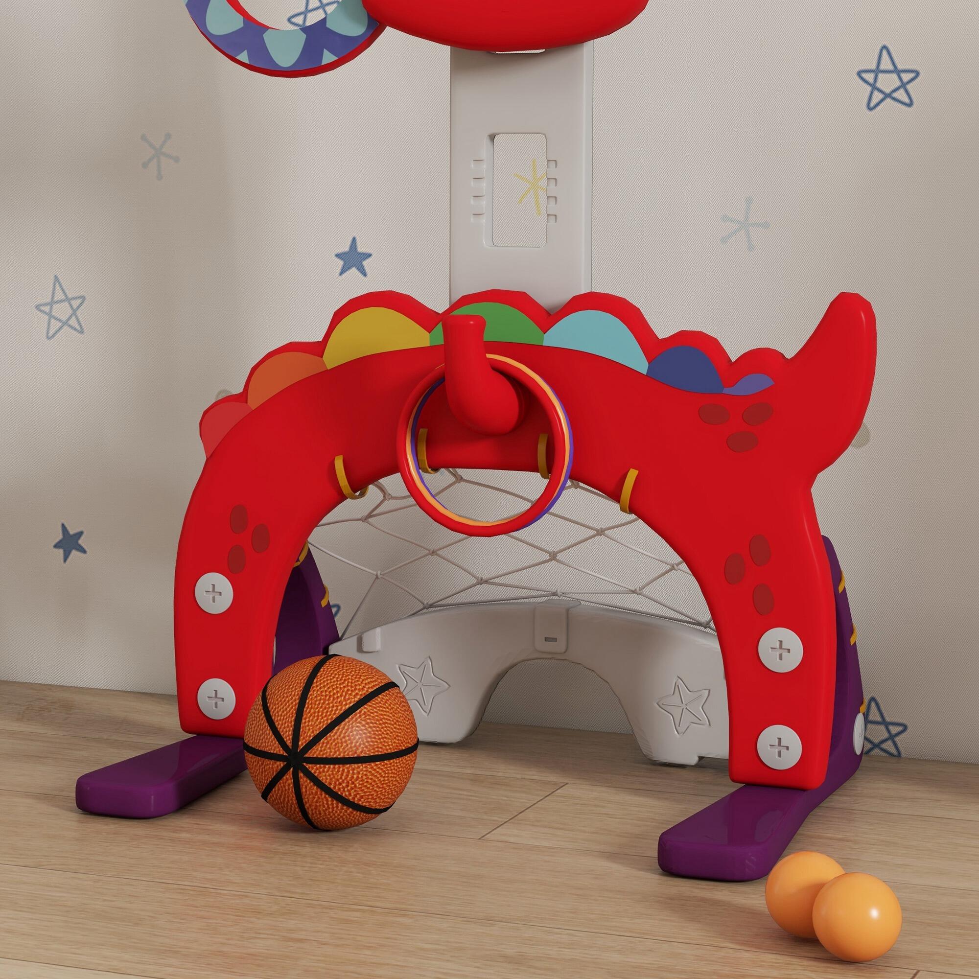 Tabela de basquetebol 5 em 1 46x51x134-152 cm vermelho AIYAPLAY 5/7