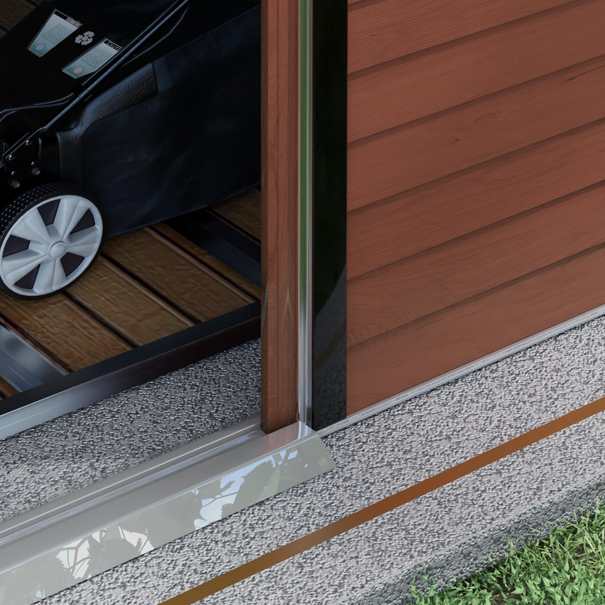 Abrigo de exterior 240x206x198 cm teca Outsunny 4/7