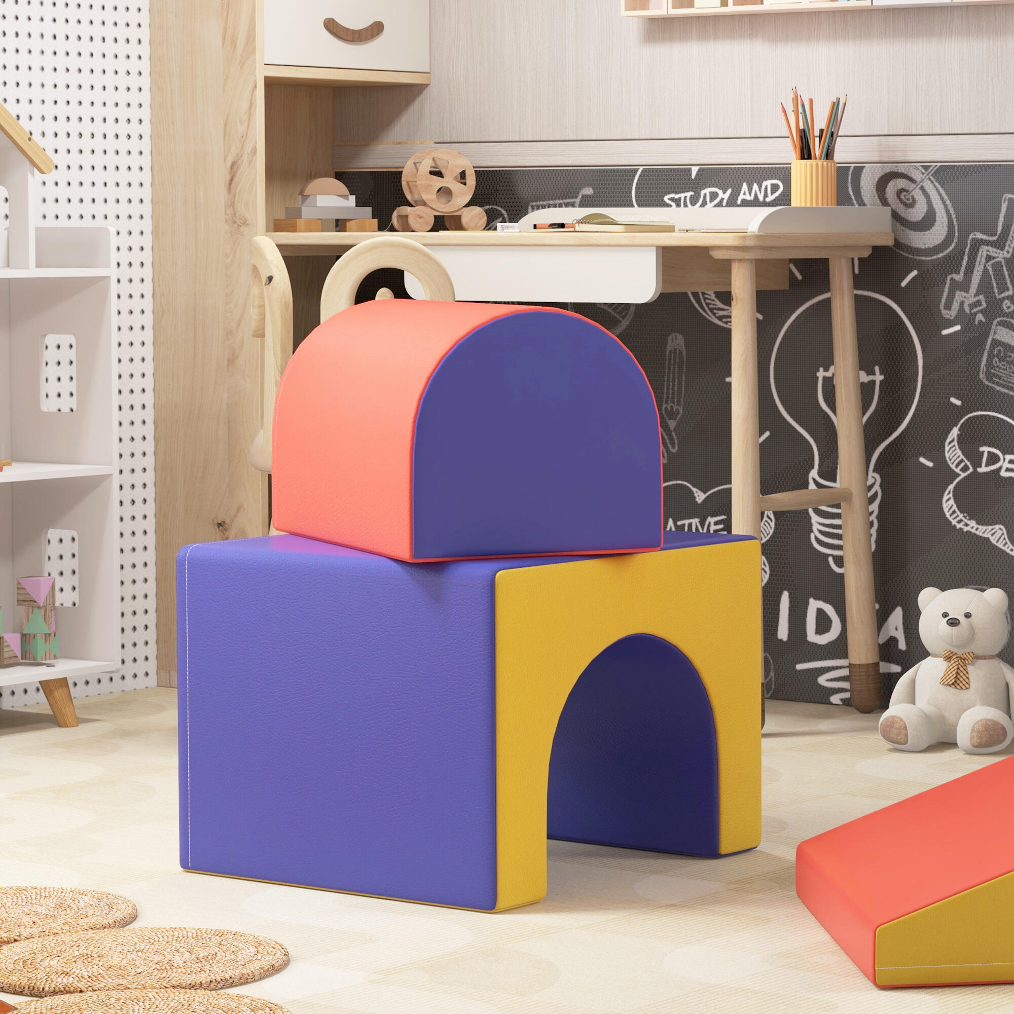 Bloques de Espuma HOMCOM 150x50x39 cm Multicolor 4/8