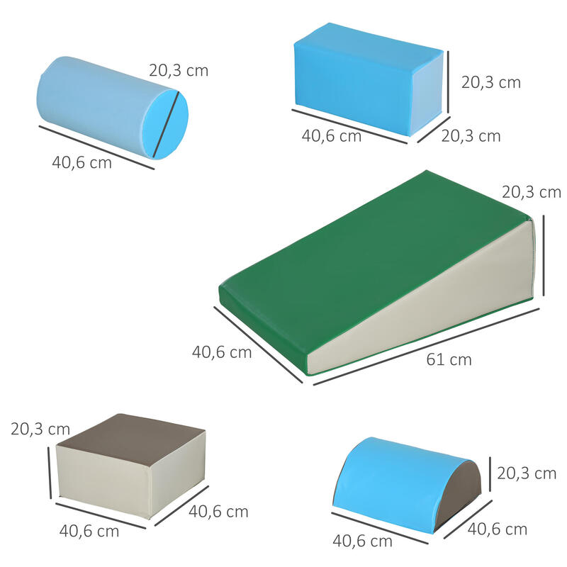 Blocos de espuma 40.6x61x20.3 cm multicor HOMCOM