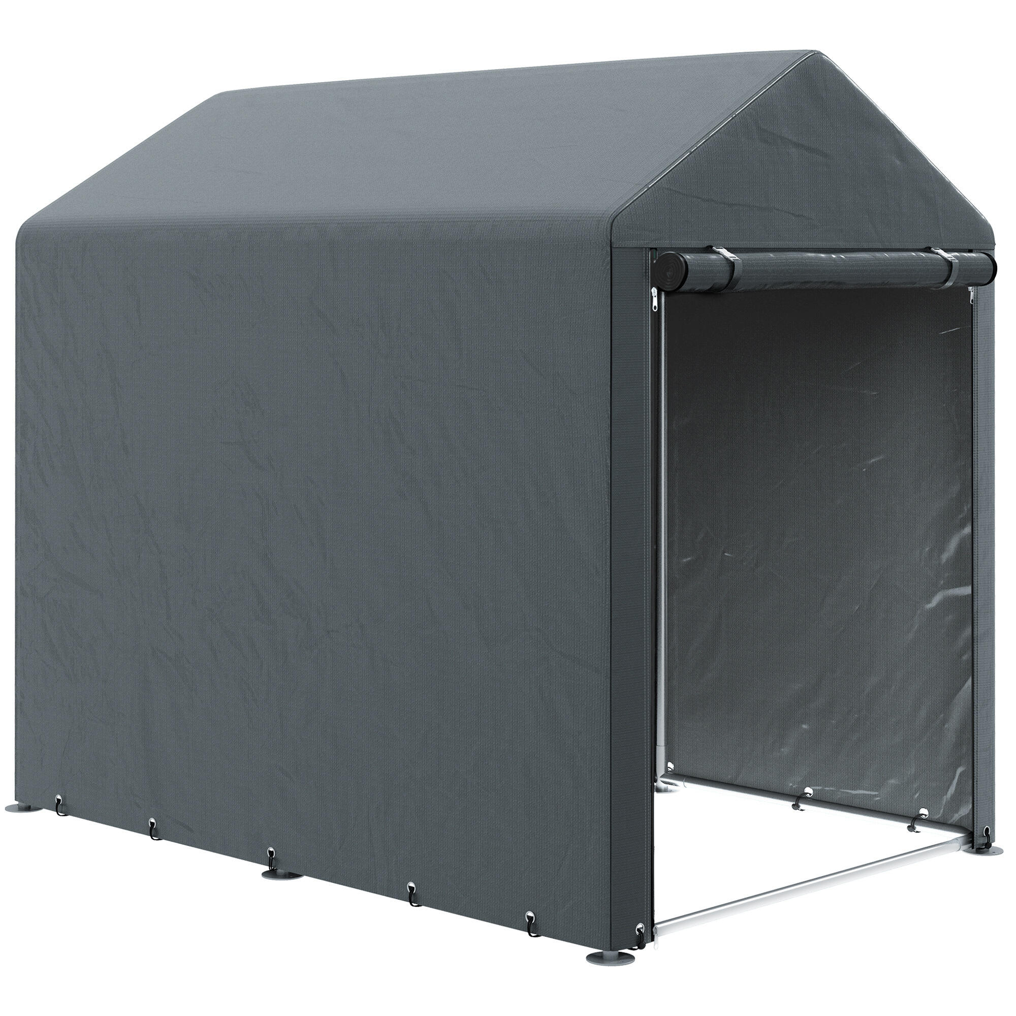 Abrigo para bicicletas 120x180x165 cm cinza escuro outsunny