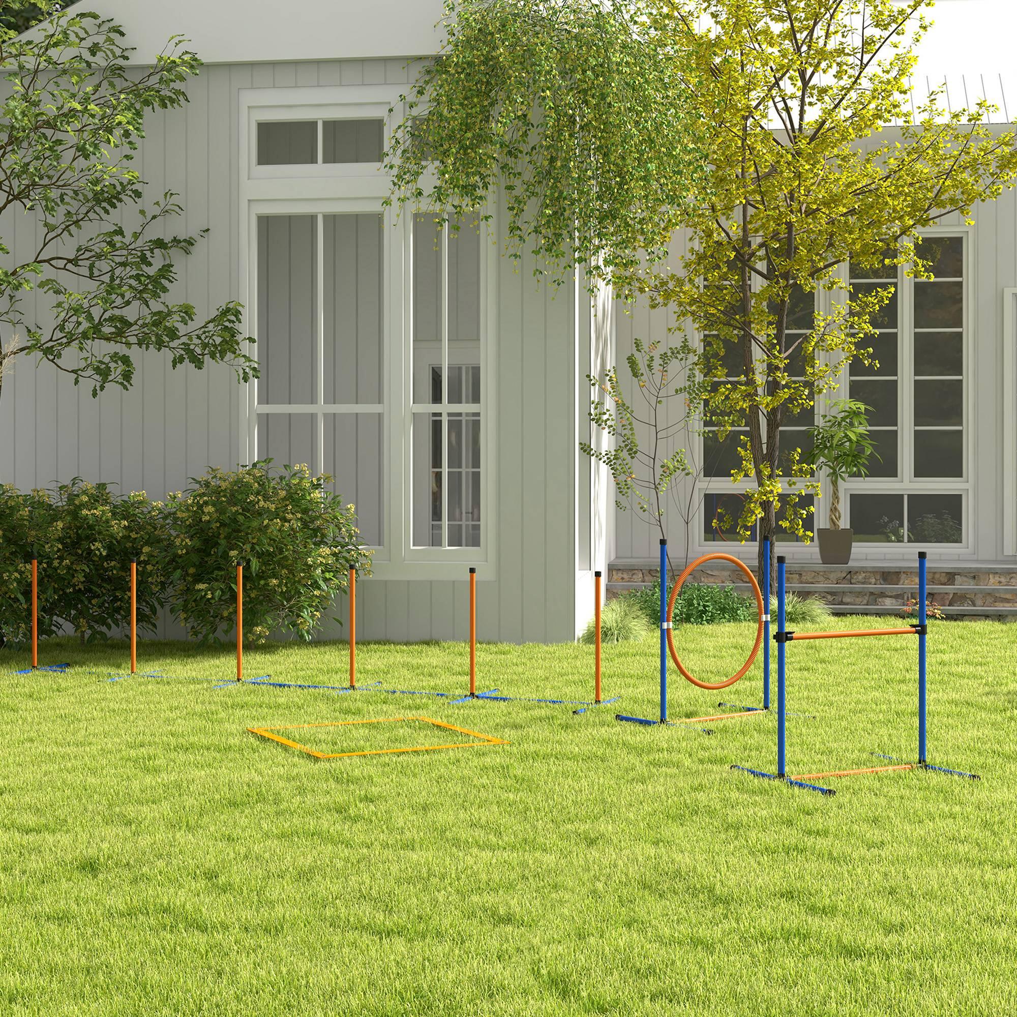Conjunto de Entrenamiento PawHut 352x66x69 cm Azul y Naranja 2/7