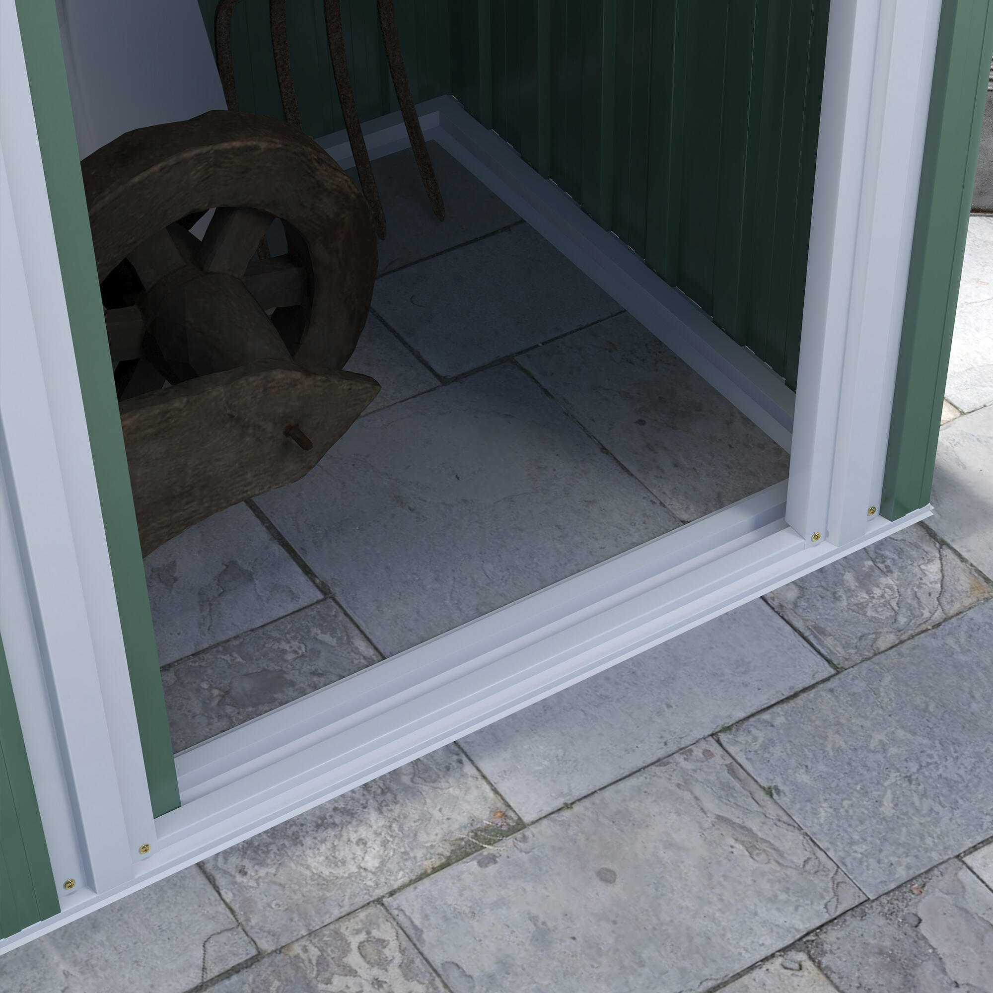 Abrigo de exterior 163x89x182 cm verde Outsunny 4/7