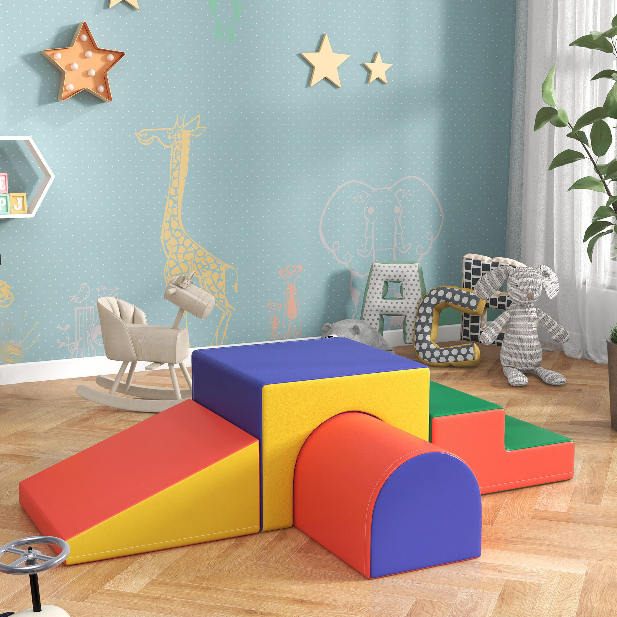 Bloques de Espuma HOMCOM 150x50x39 cm Multicolor 5/8