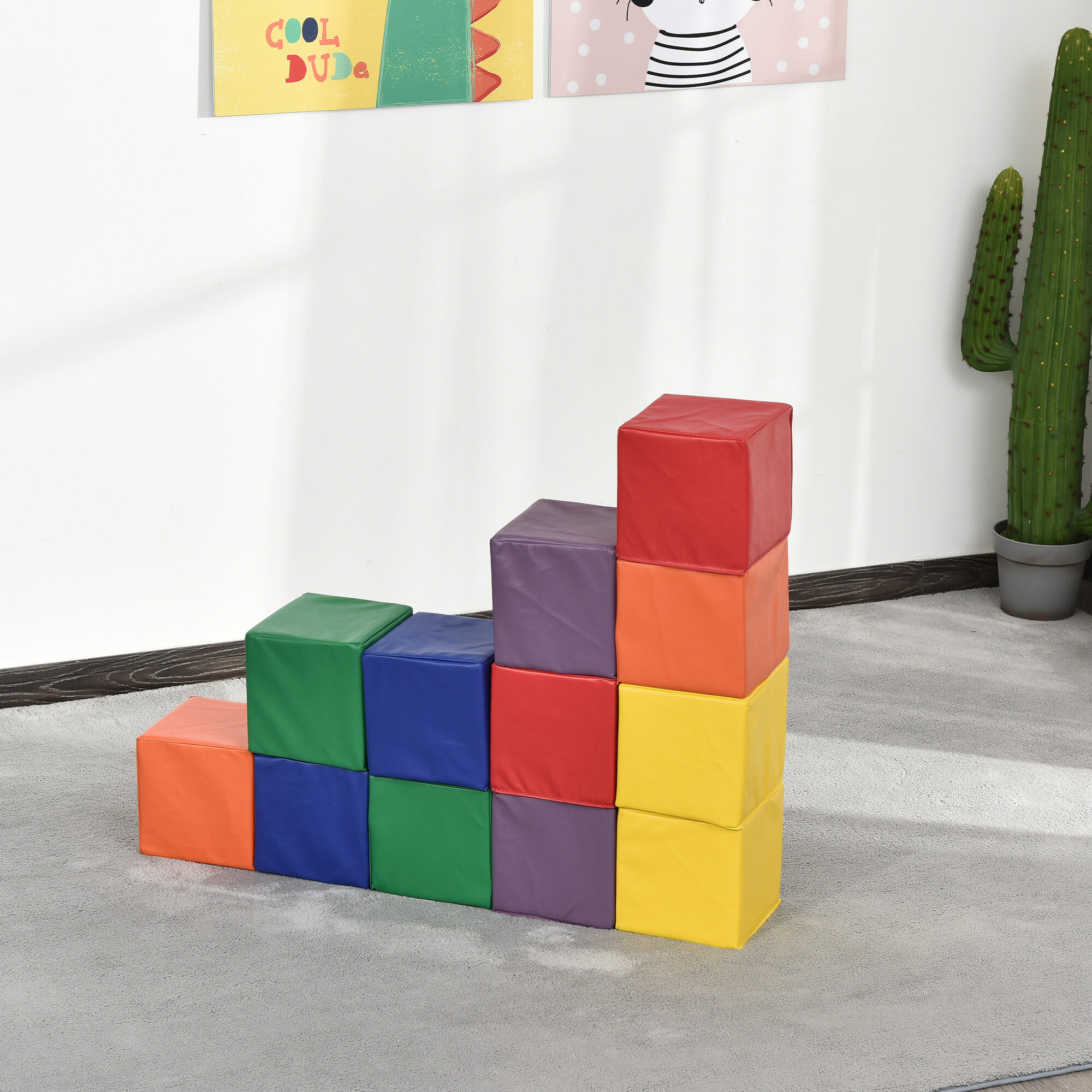 Blocos de espuma 20x20x20 cm multicor HOMCOM 2/7