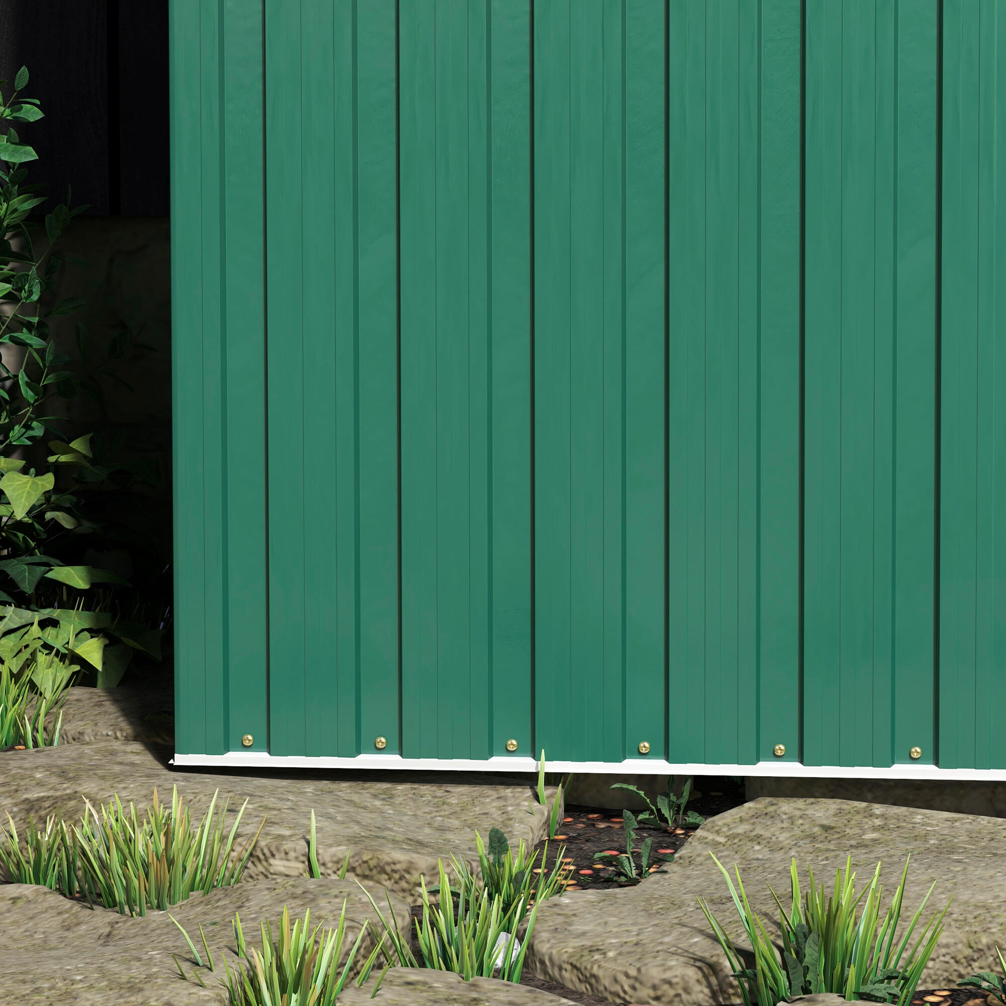 Abrigo de exterior 163x89x182 cm verde Outsunny 5/7