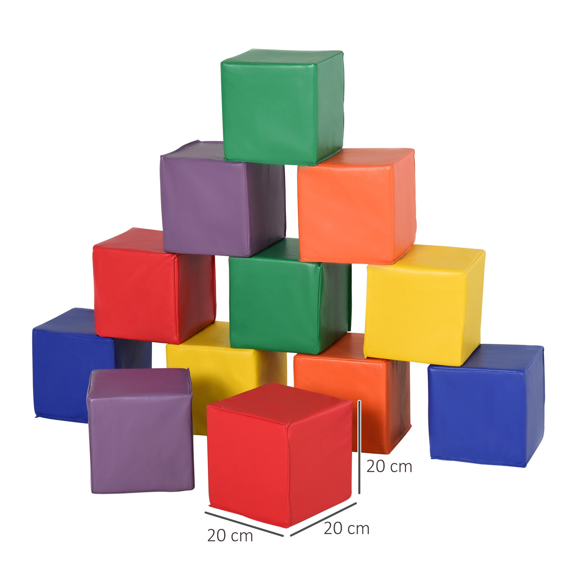 Blocos de espuma 20x20x20 cm multicor HOMCOM 3/7