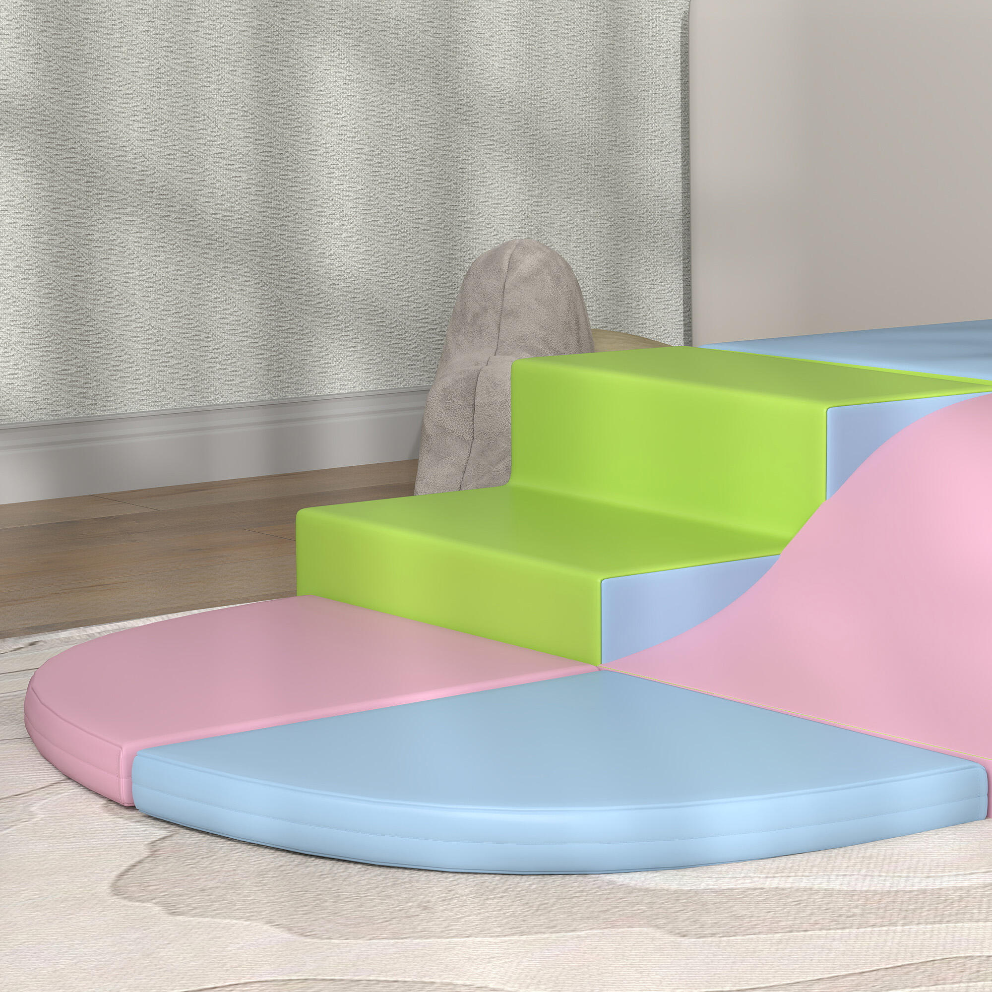 Bloques de Espuma HOMCOM 150x100x24 cm Rosa claro, Verde claro, Azul hielo 5/8