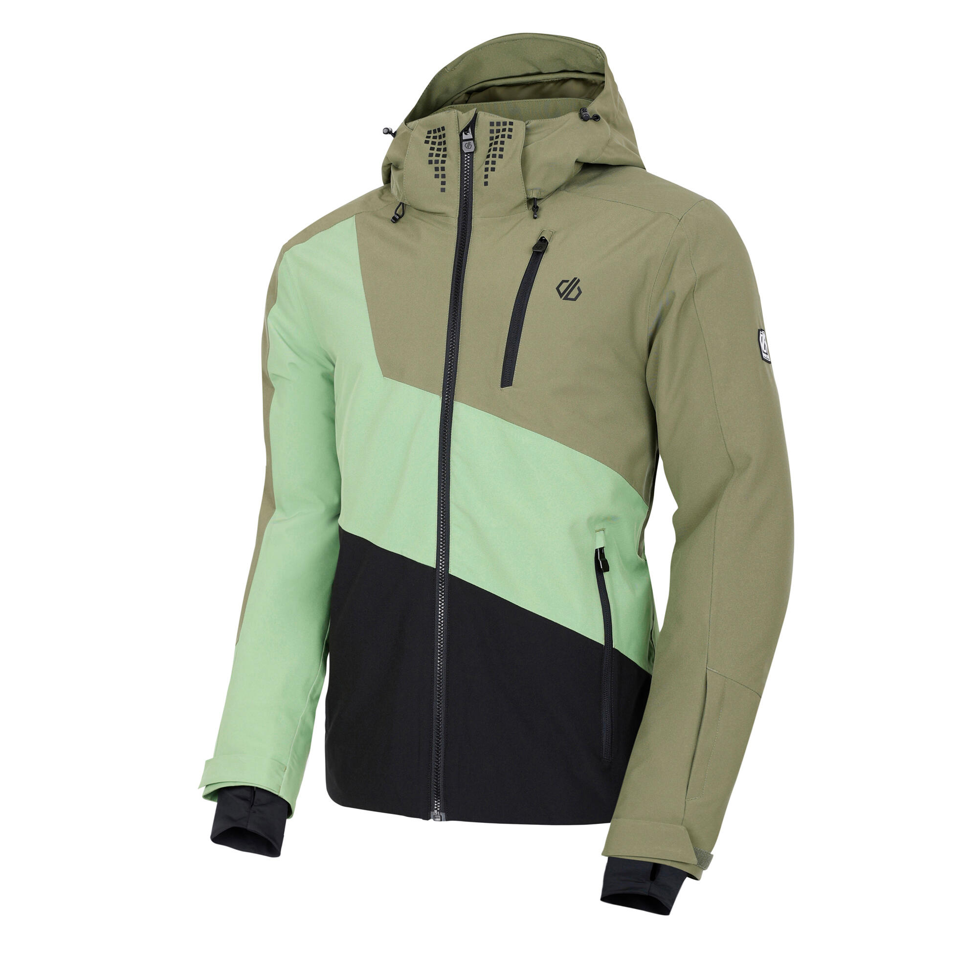 Heren Baseplate II Ski jas (Olivijngroen/Piquantgroen) 3/5