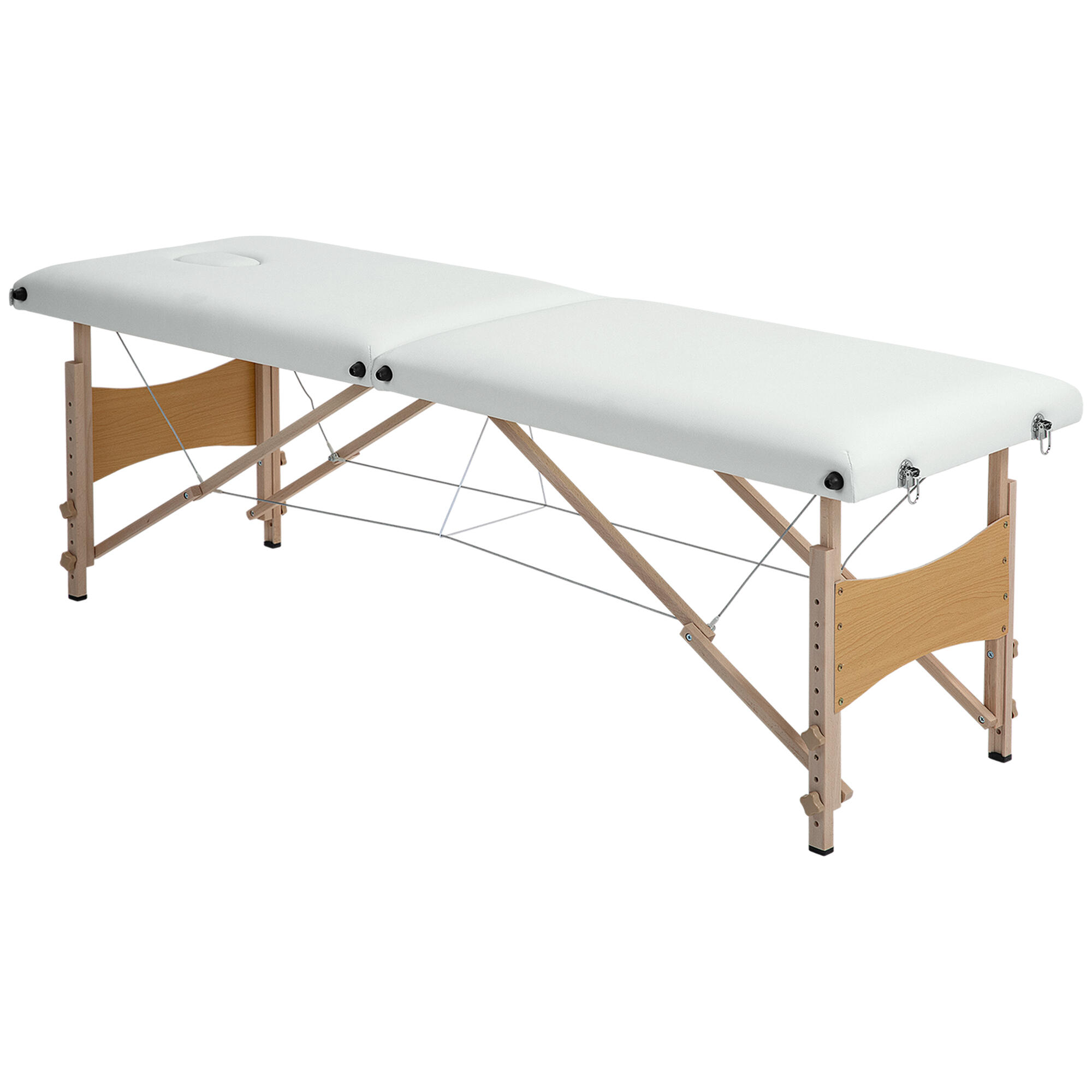 HOMCOM Marquesa de massagem 186x60x58-81 cm creme branco HOMCOM