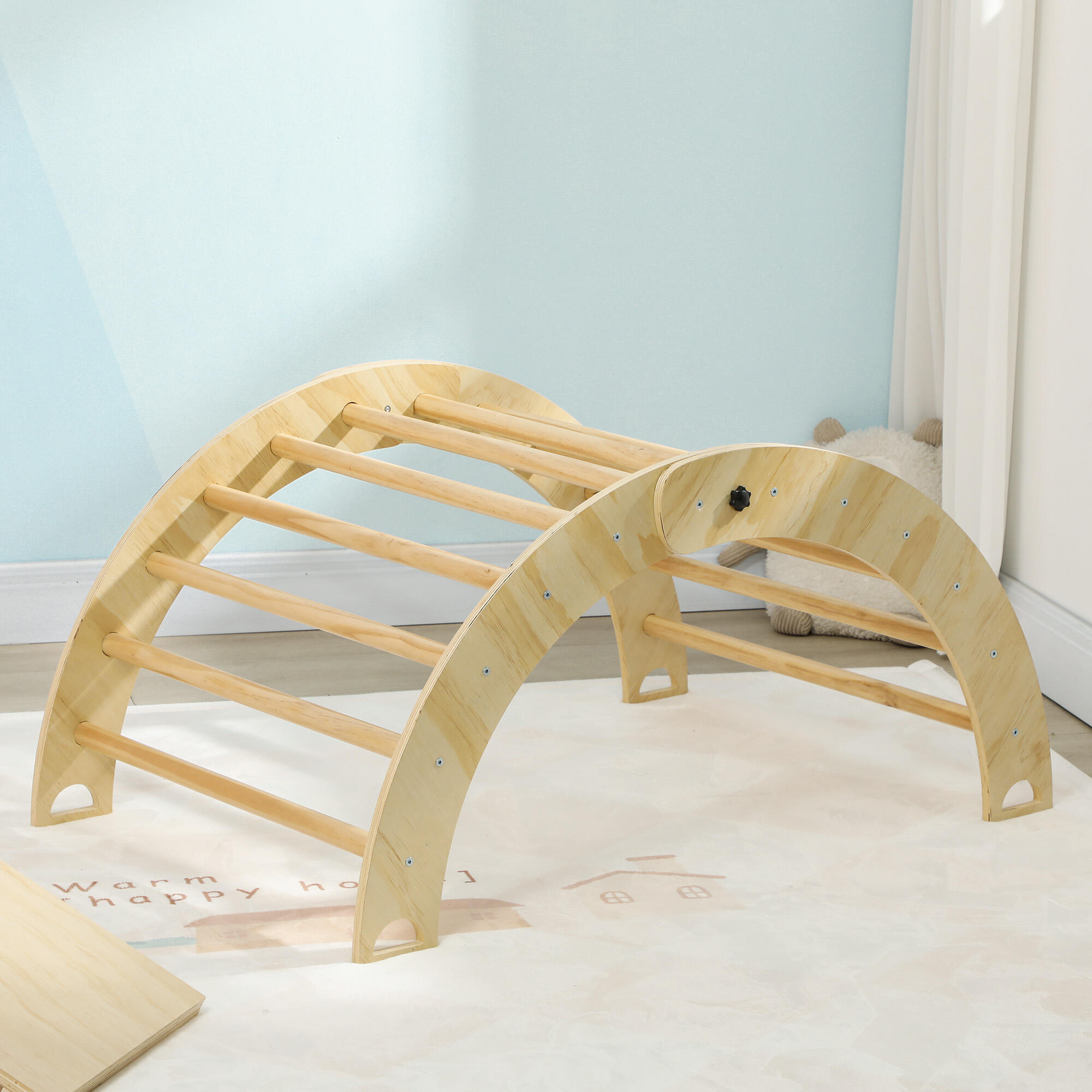 Escalador para Niños AIYAPLAY 219x72.5x68.5 cm Madera Natural 4/7