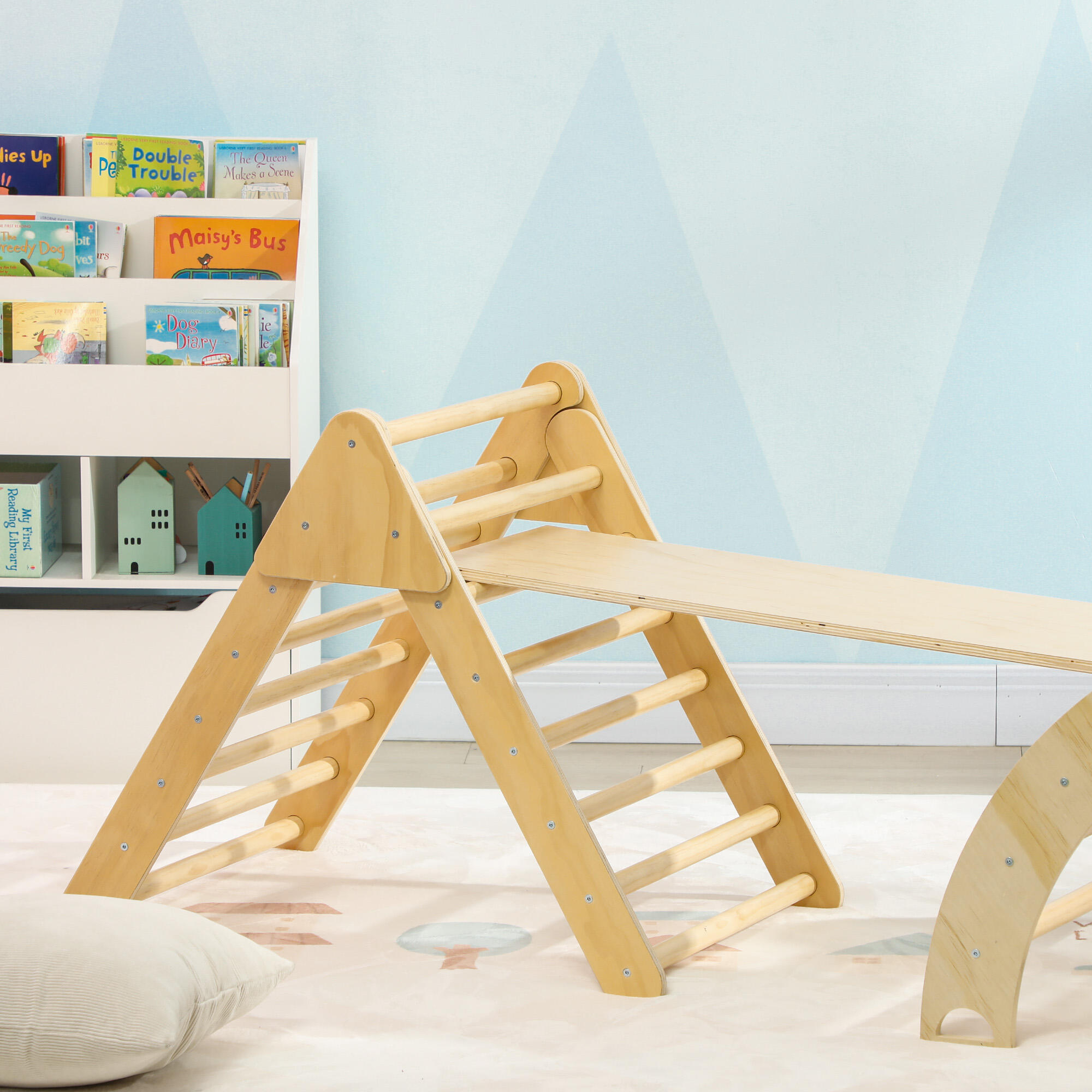 Escalador para Niños AIYAPLAY 219x72.5x68.5 cm Madera Natural 5/7