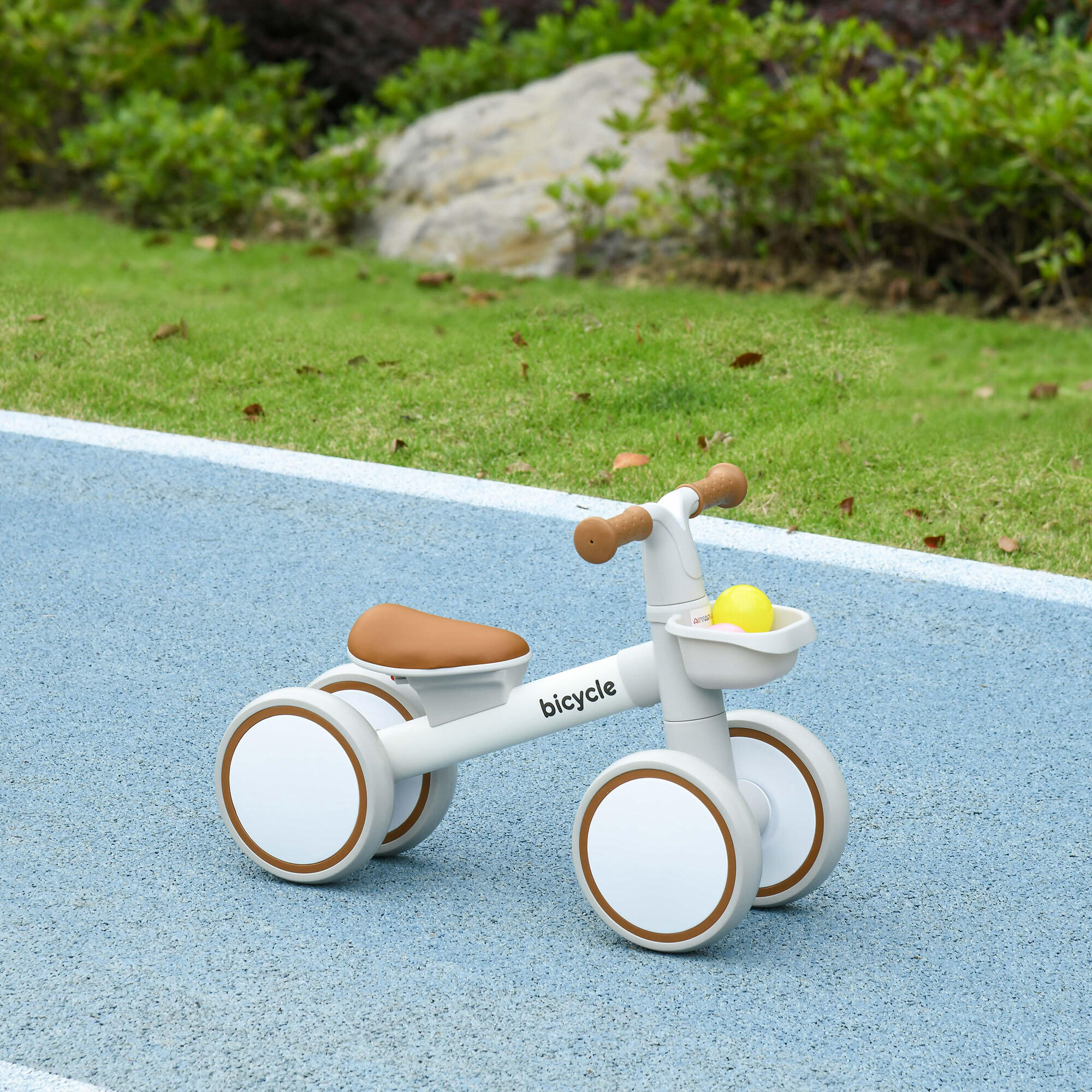 Bicicleta sem pedais 56x27x39 cm marrom AIYAPLAY 2/7