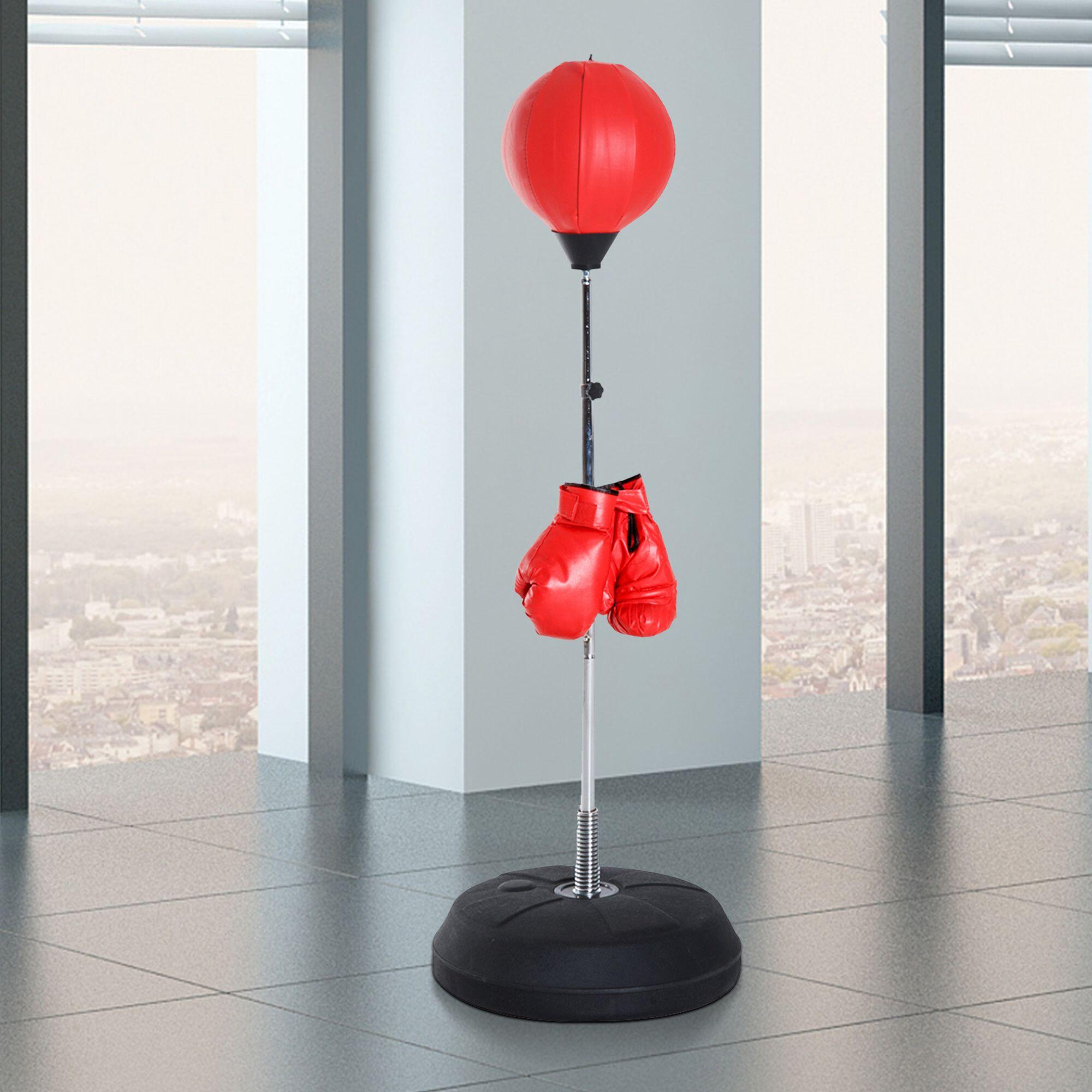 Saco de Boxeo HOMCOM 43x43x144 cm Rojo y Negro 2/7