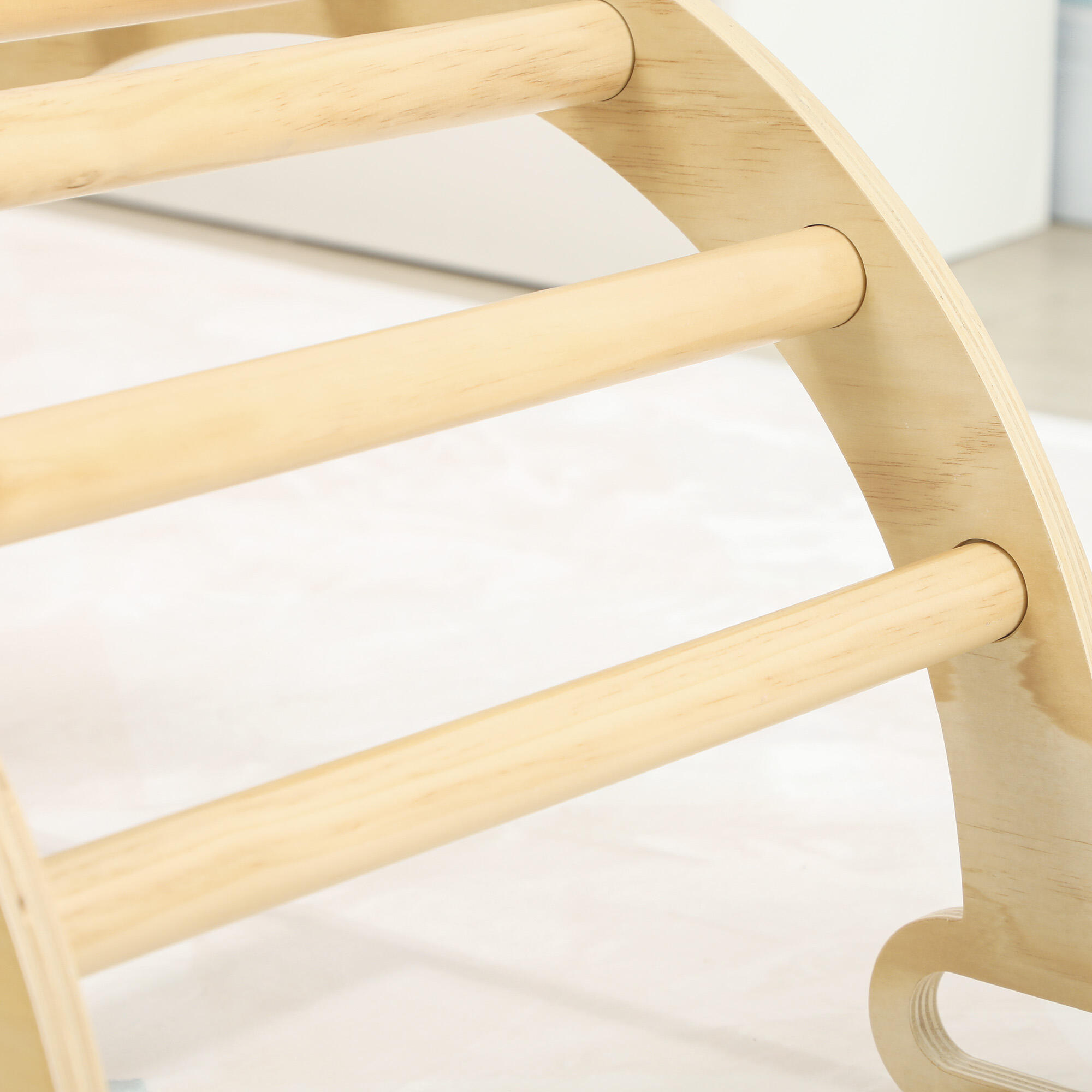 Escalador para Niños AIYAPLAY 68x42x36 cm Madera Natural 5/7