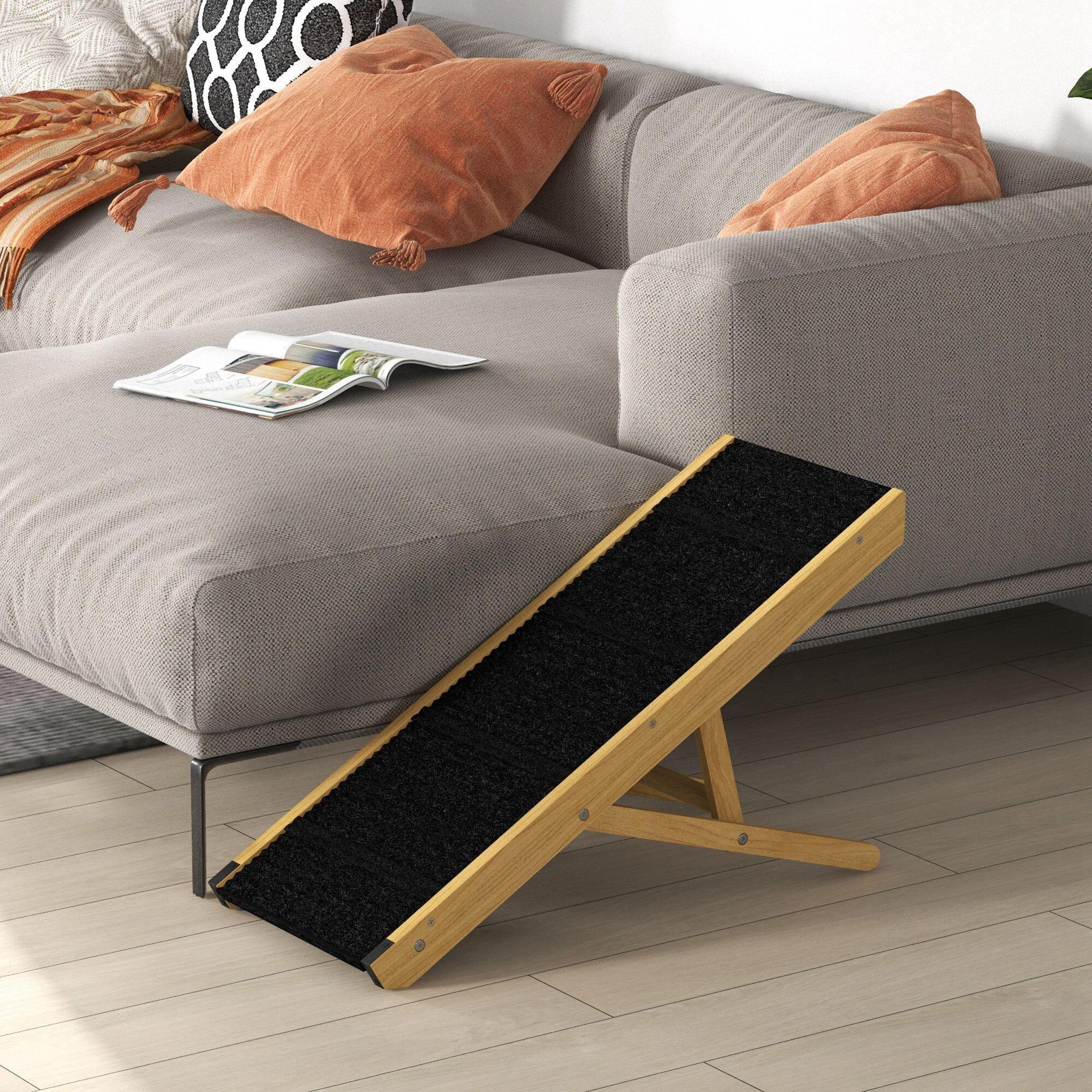 Rampa para cães 83.5x 35x 47.5cm natural e preto PawHut 2/7