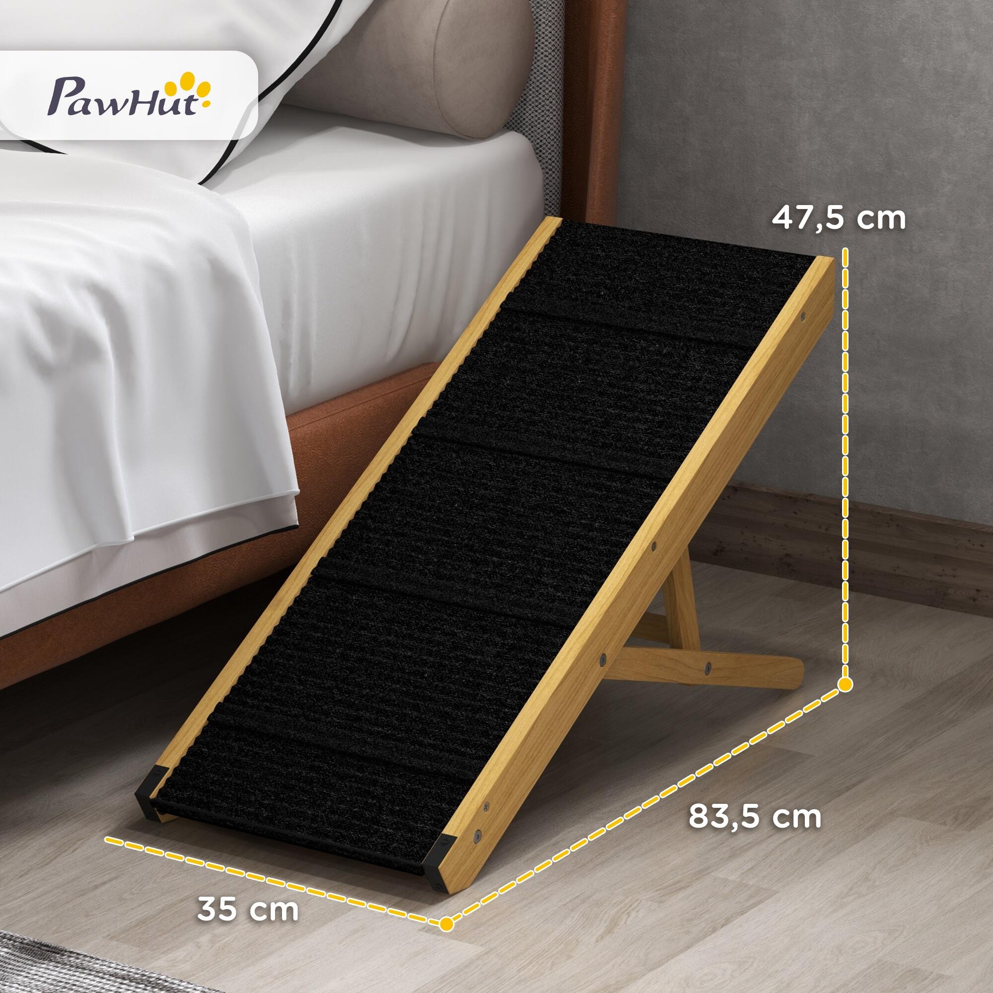 Rampa para cães 83.5x 35x 47.5cm natural e preto PawHut 3/7
