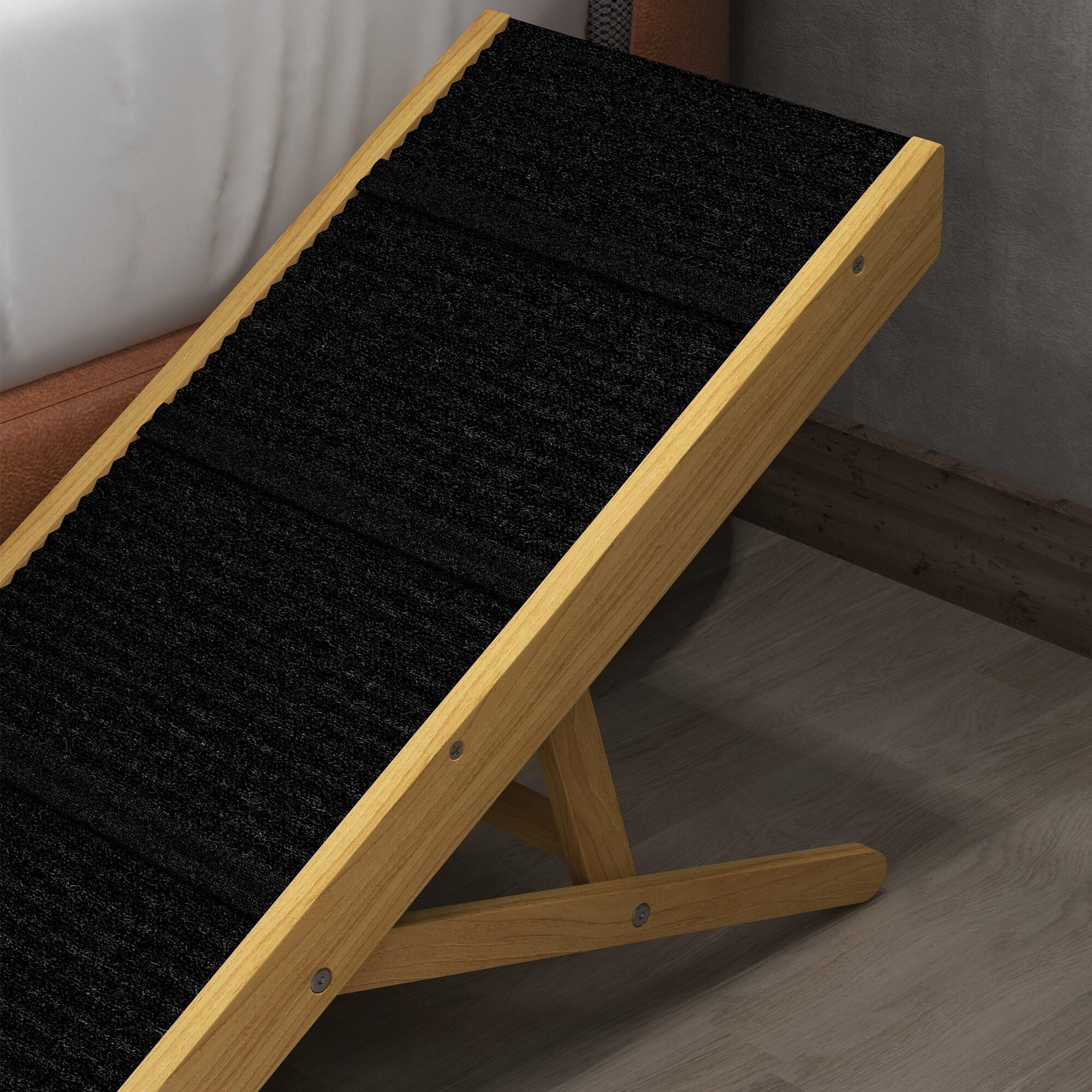 Rampa para cães 83.5x 35x 47.5cm natural e preto PawHut 5/7
