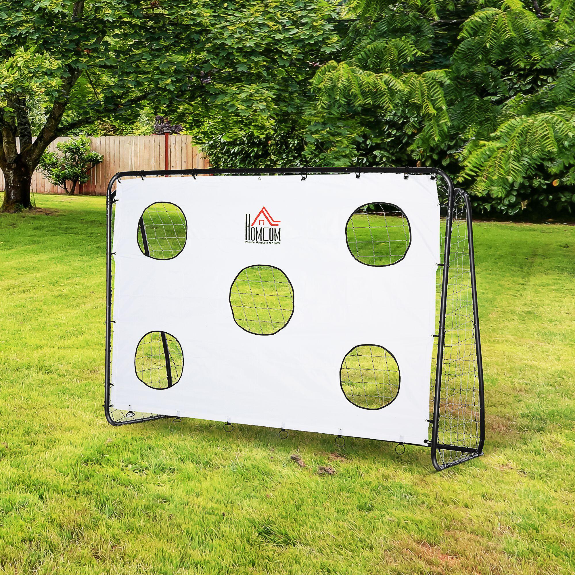 Baliza de futebol 240x88x174 cm branco e preto HOMCOM 2/7