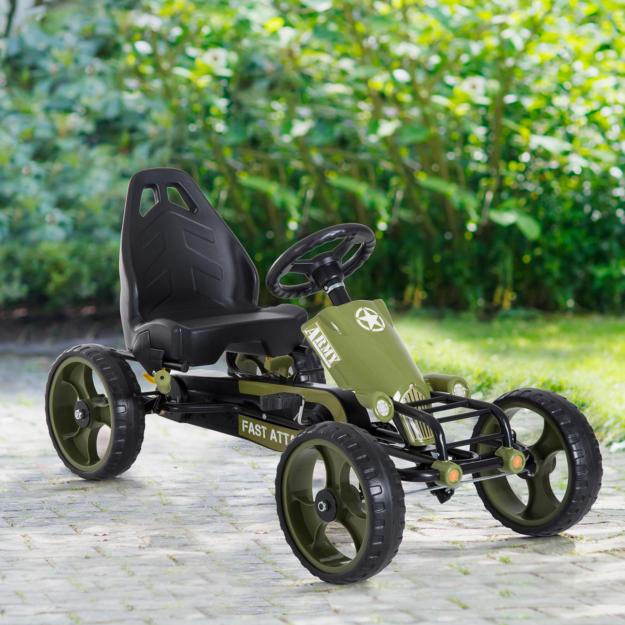 Go-Kart a Pedales HOMCOM 105x54x61 cm Verde 2/6