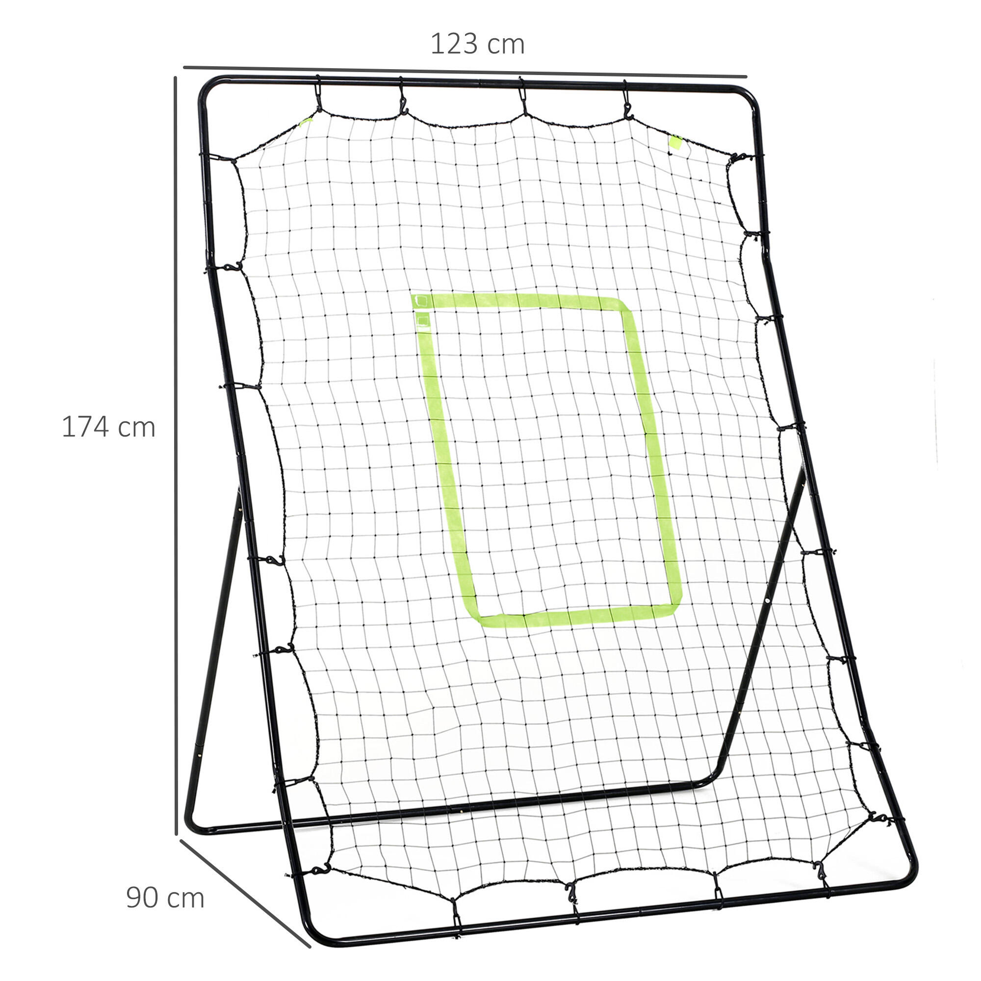 HOMCOM Rebounder per Calcio e Baseball Pieghevole con 21 Corde Nero 3/8