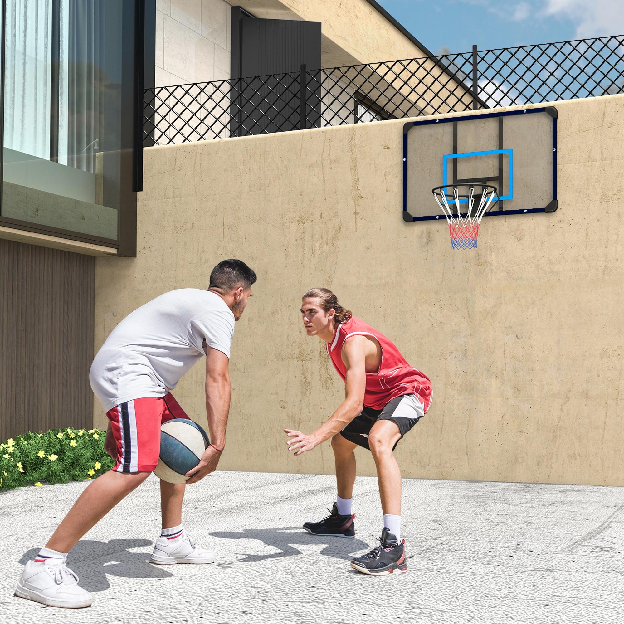 Tabela de basquetebol 113x61x73 cm preto, transparente e azul SPORTNOW 2/7