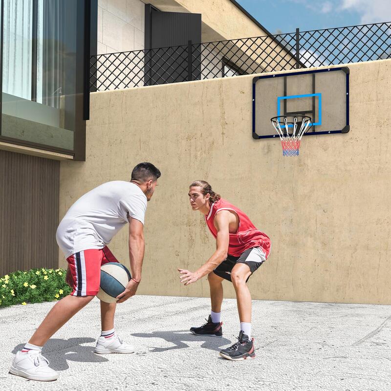 SPORTNOW Coș de Baschet de Perete, cu Panou și Cerc din Oțel, Negru