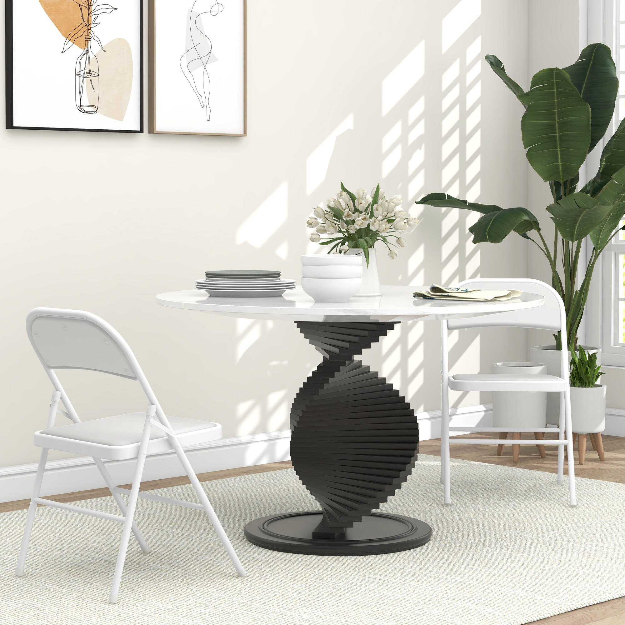 Sillas Plegables HOMCOM 45x46x78 cm Blanco 2/8