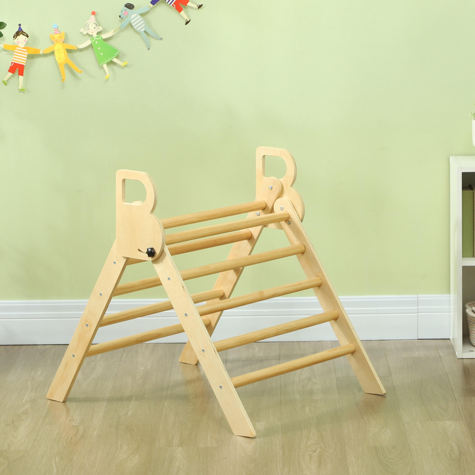 Escalador para Niños AIYAPLAY 82x66x71 cm Madera Natural 2/7