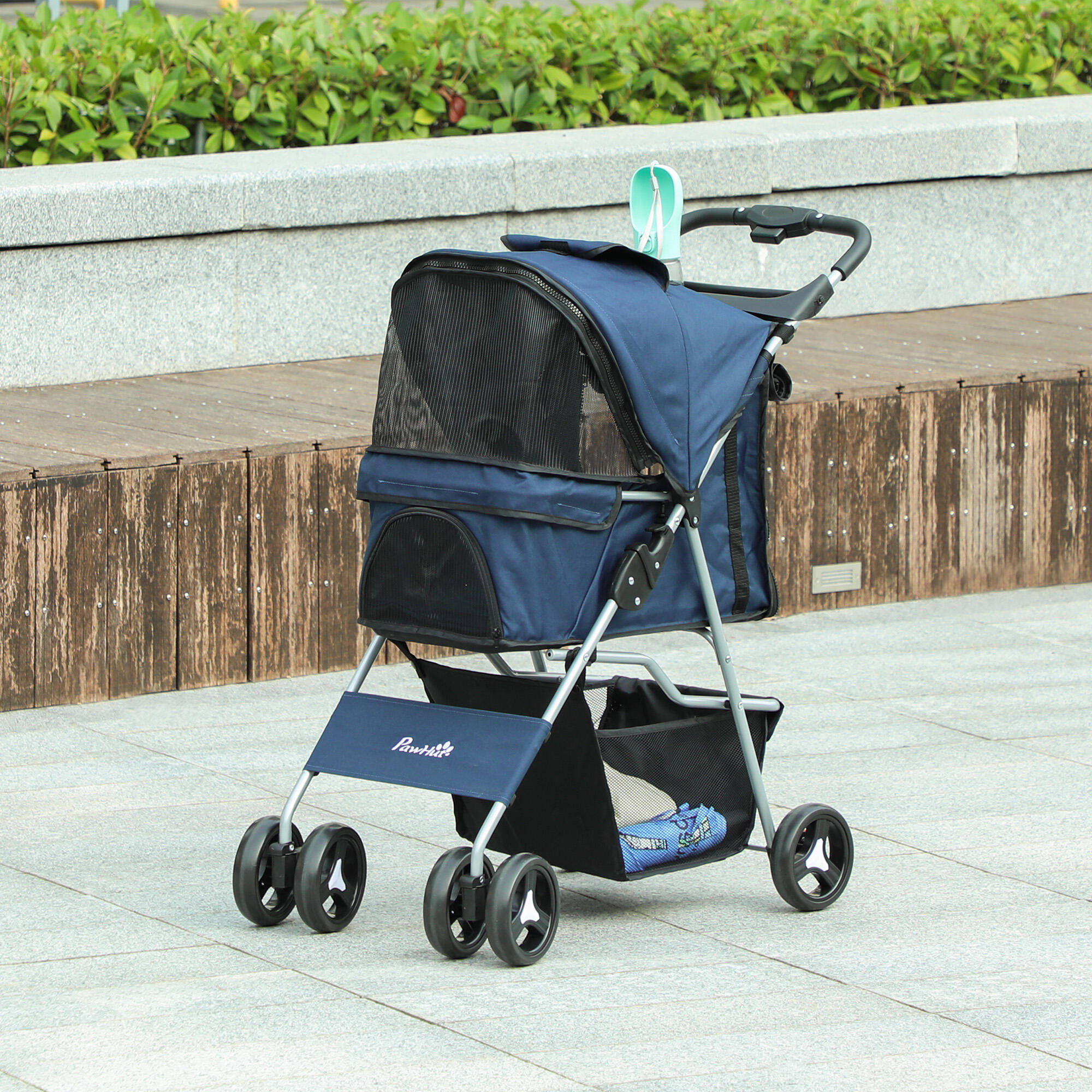 Cochecito para Perros PawHut 75x46x94 cm Azul 2/7