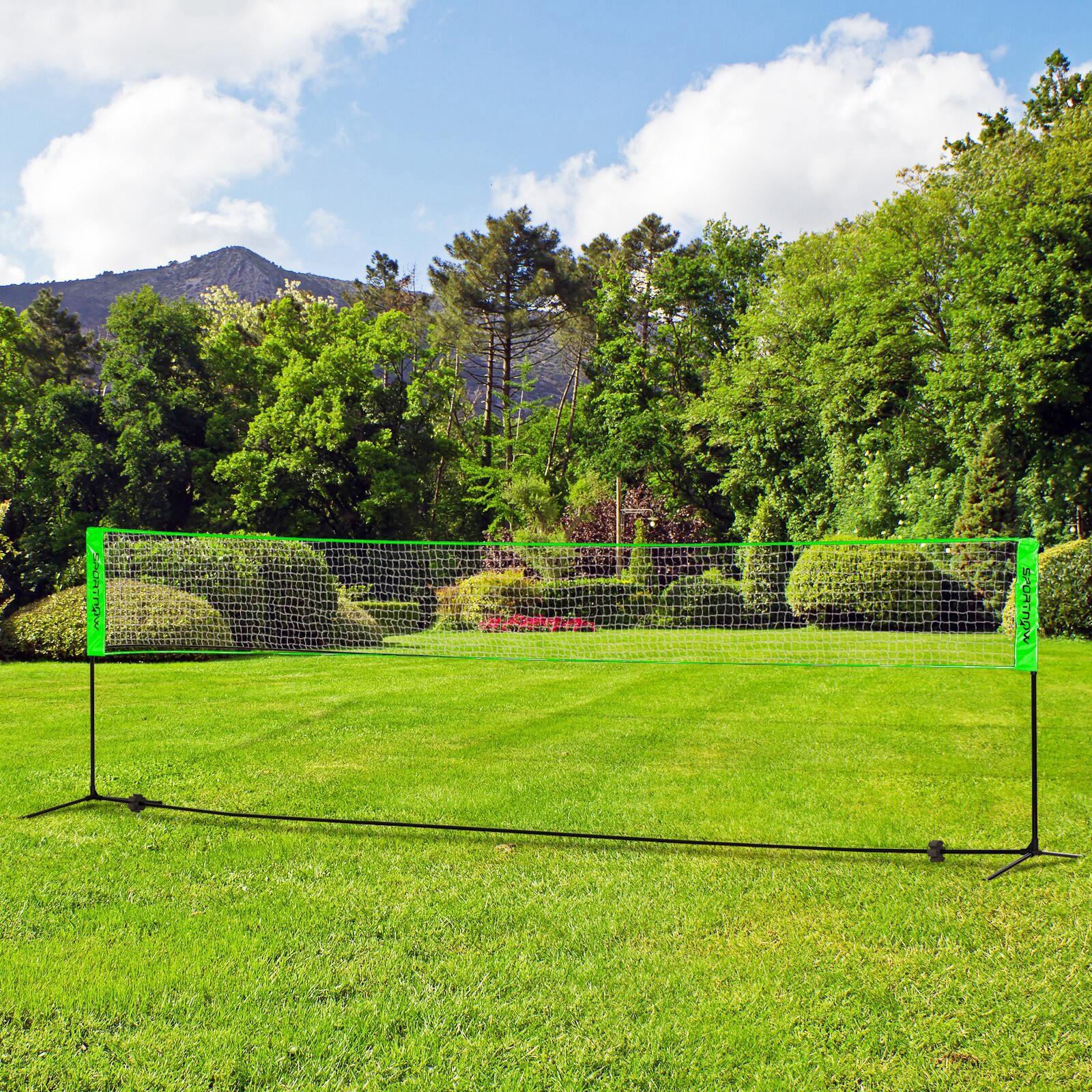 Jogo de badminton 510x103x107-155 cm preto e verde SPORTNOW 2/7