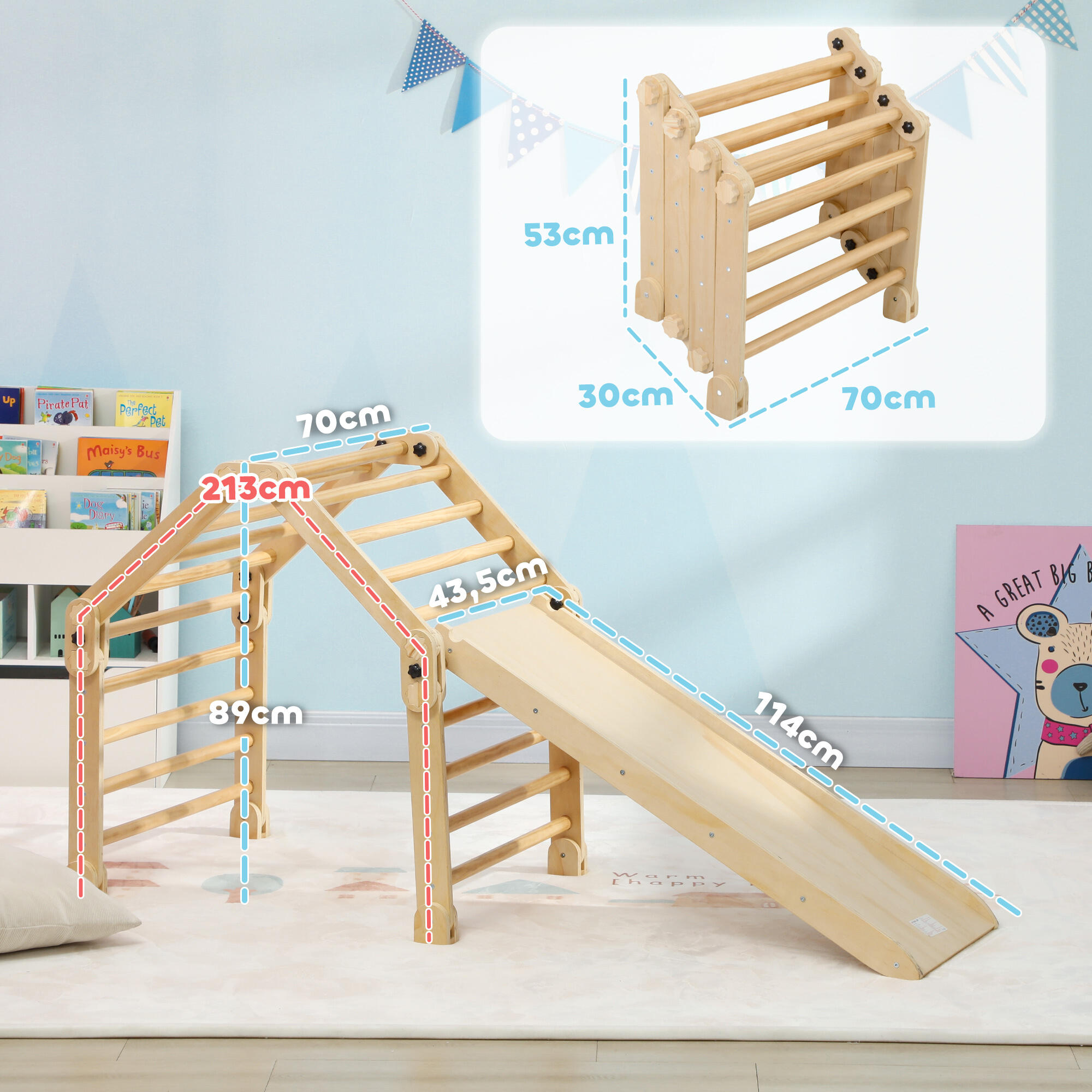 Escalada para Niños AIYAPLAY 175x70x89 cm Multicolor 3/7