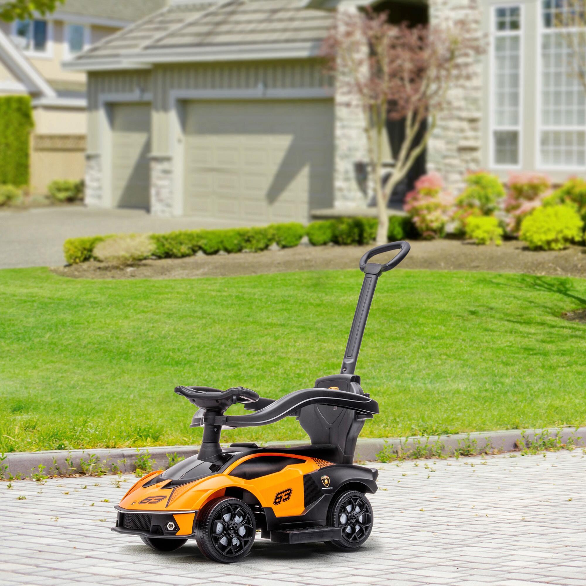 Carro andador para bebés 2 em 1 laranja 2/7