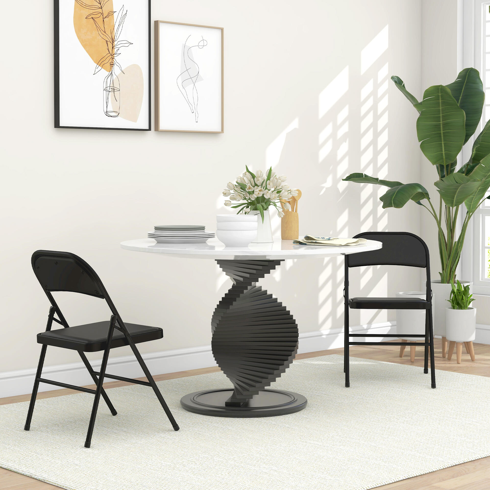 Sillas Plegables HOMCOM 45x46x78 cm Negro 2/7